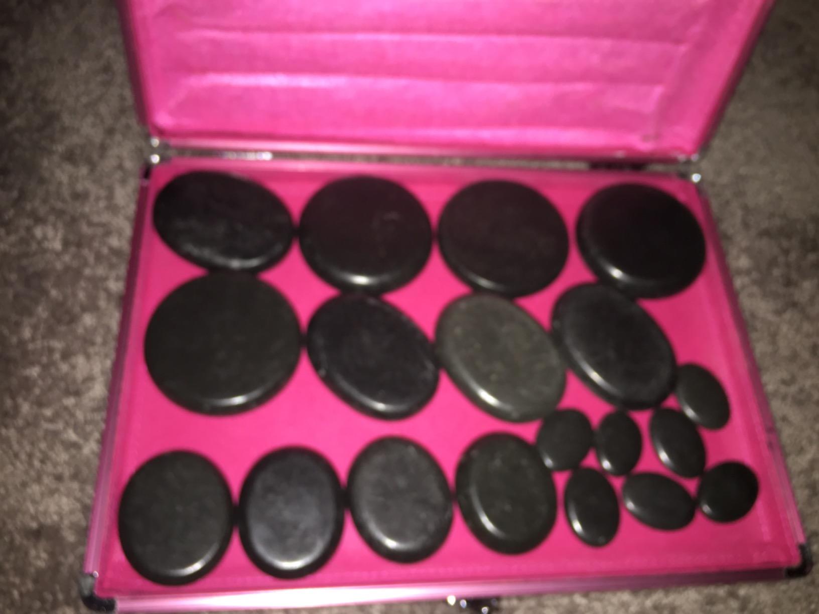 Hot Stones Massage Set, 18 Pcs Basalt Hot Stones with Heater Kit, Massage Stones for Professional or Home spa, Relaxing, Healing, Pain Relief customer photo 2