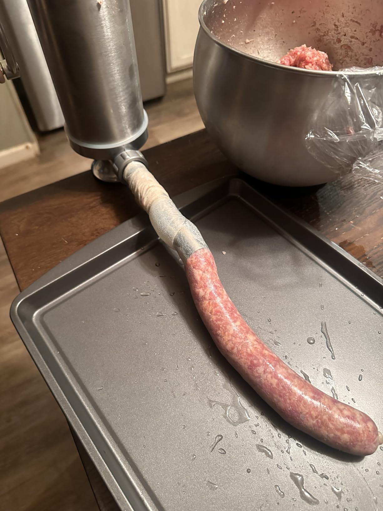 Sausage Stuffer, Stainless Steel Homemade Sausage Maker Vertical Meat Filling Kitchen Machine, Packed 8 Stuffing Tubes (2.5LBS VERTICAL) customer photo 2