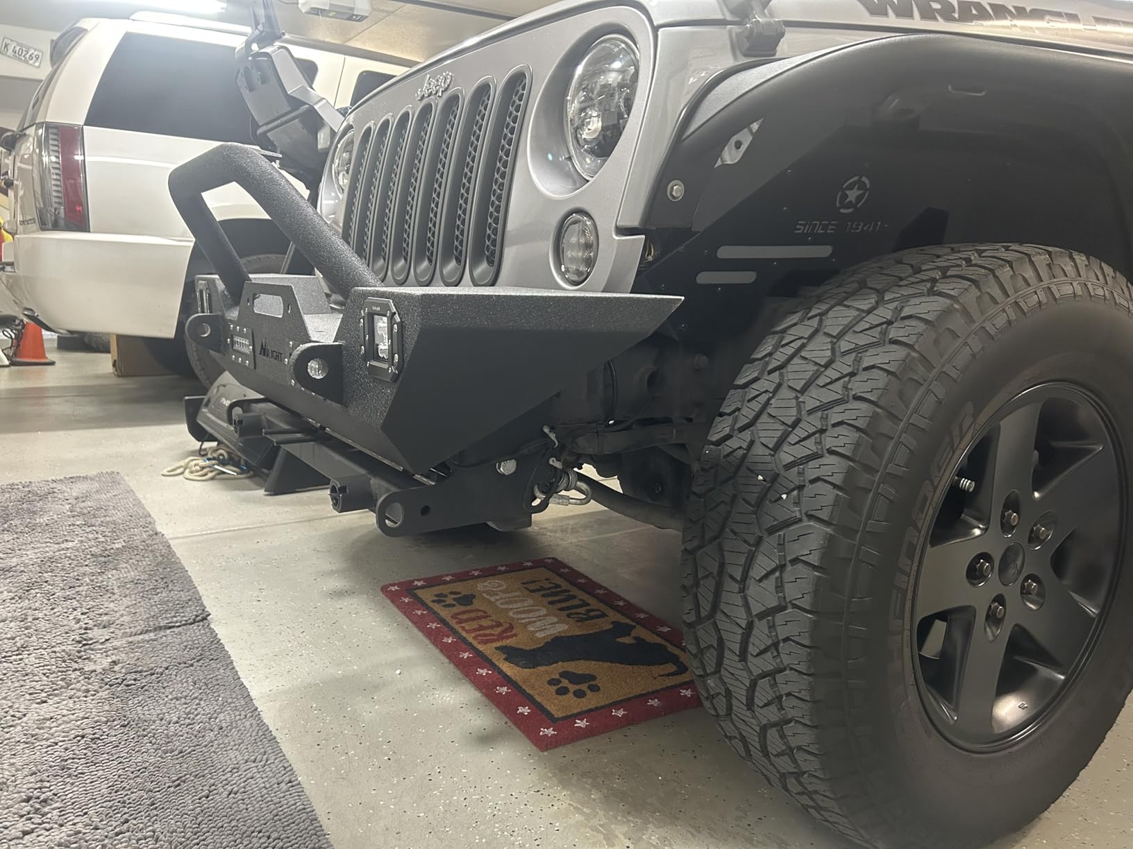 Nilight Front Bumper Compatible for 2007-2018 Jeep Wrangler JK/JKU Rock Crawler Winch Plate customer photo 1