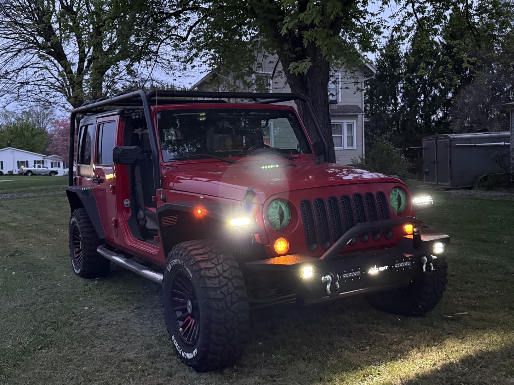 Nilight Front Bumper Compatible for 2007-2018 Jeep Wrangler JK/JKU Rock Crawler Winch Plate customer photo 2