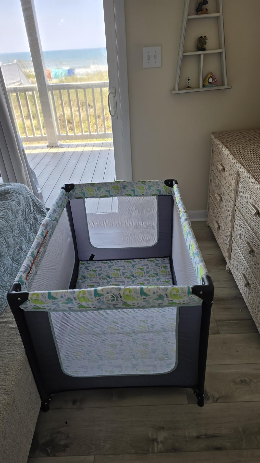 Dream On Me Zodiak Baby Playard, Breathable Mesh Sides, Soft Comfortable Mattress, Quick & Easy to Fold with Travel Carry Bag, Compact Space Saving Design - Black customer photo 2