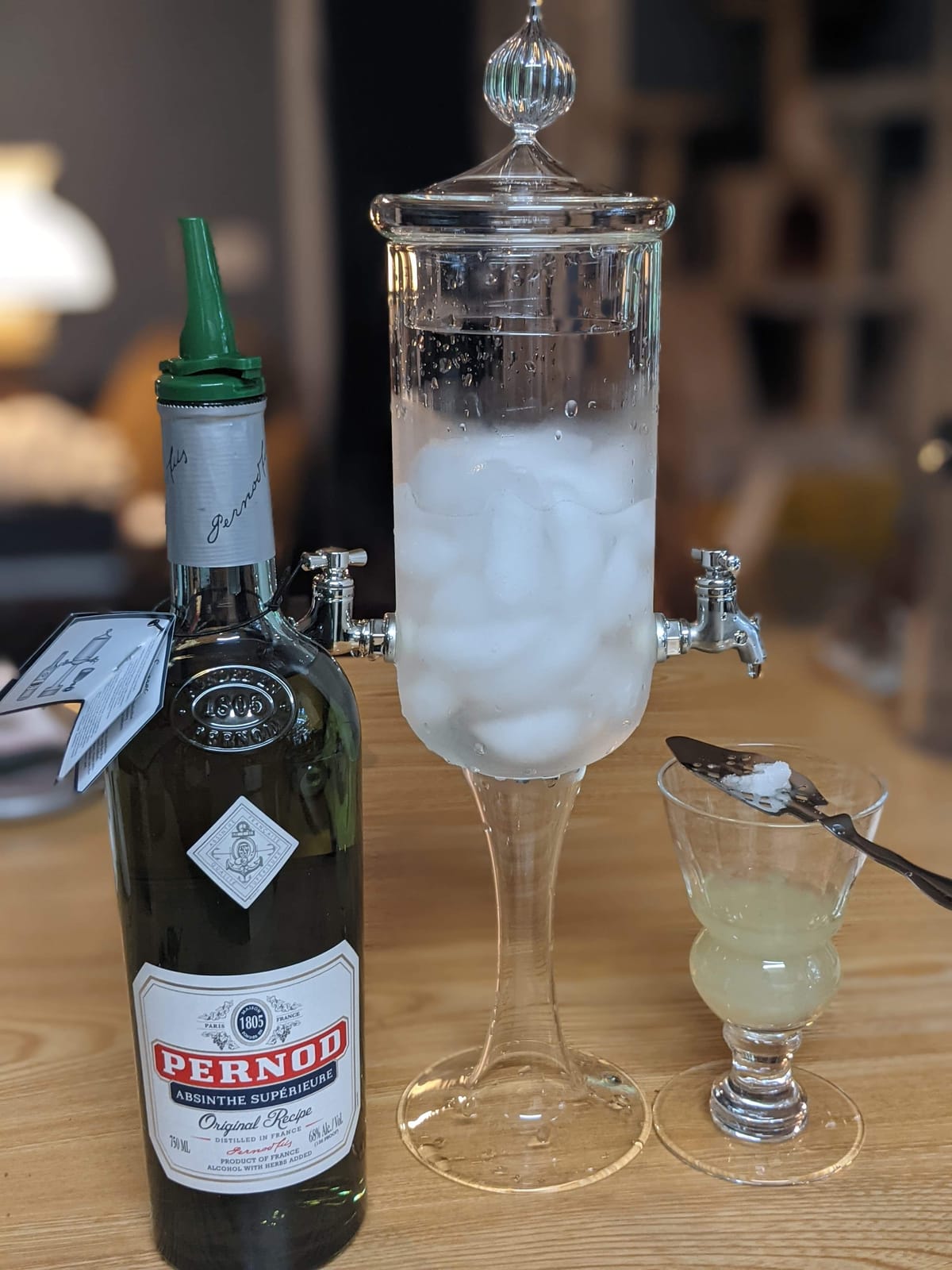 Absinthe Fountain Set Petite by ALANDIA | 1x Fountain | 2x Reservoir Glasses | 2x Spoons | 1x Sugar Cubes | Drink Absinthe the traditional way customer photo 1