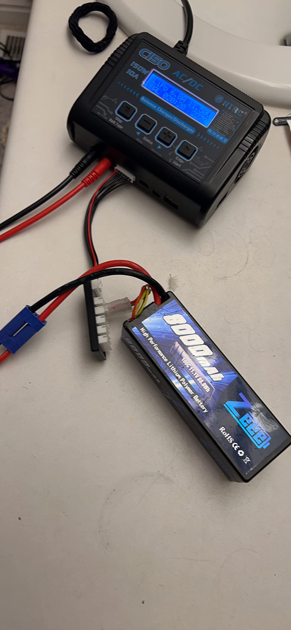 Lipo Battery Charger, 1-6S Balance Charger Discharge 150W 10A AC/DC for Li-Po Li-Hv Ion Fe NiMH NiCd Pb Hobby Batteries With Deans/Tamiya/JST/EC3/HiTec Connectors Cable Power Supply customer photo 1