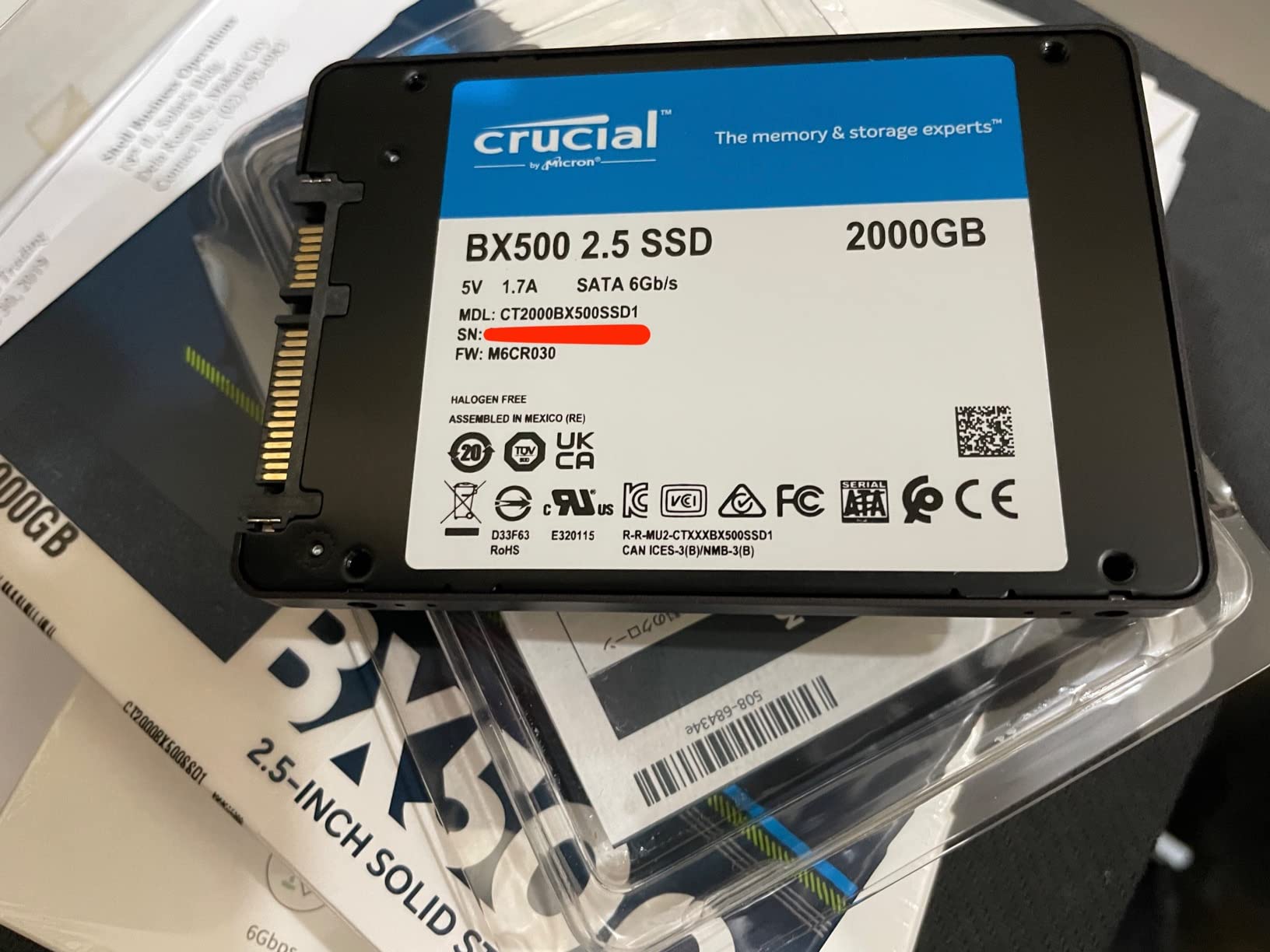 Crucial BX500 2TB 3D NAND SATA 2.5-Inch Internal SSD, up to 540MB/s - CT2000BX500SSD1 customer photo 1