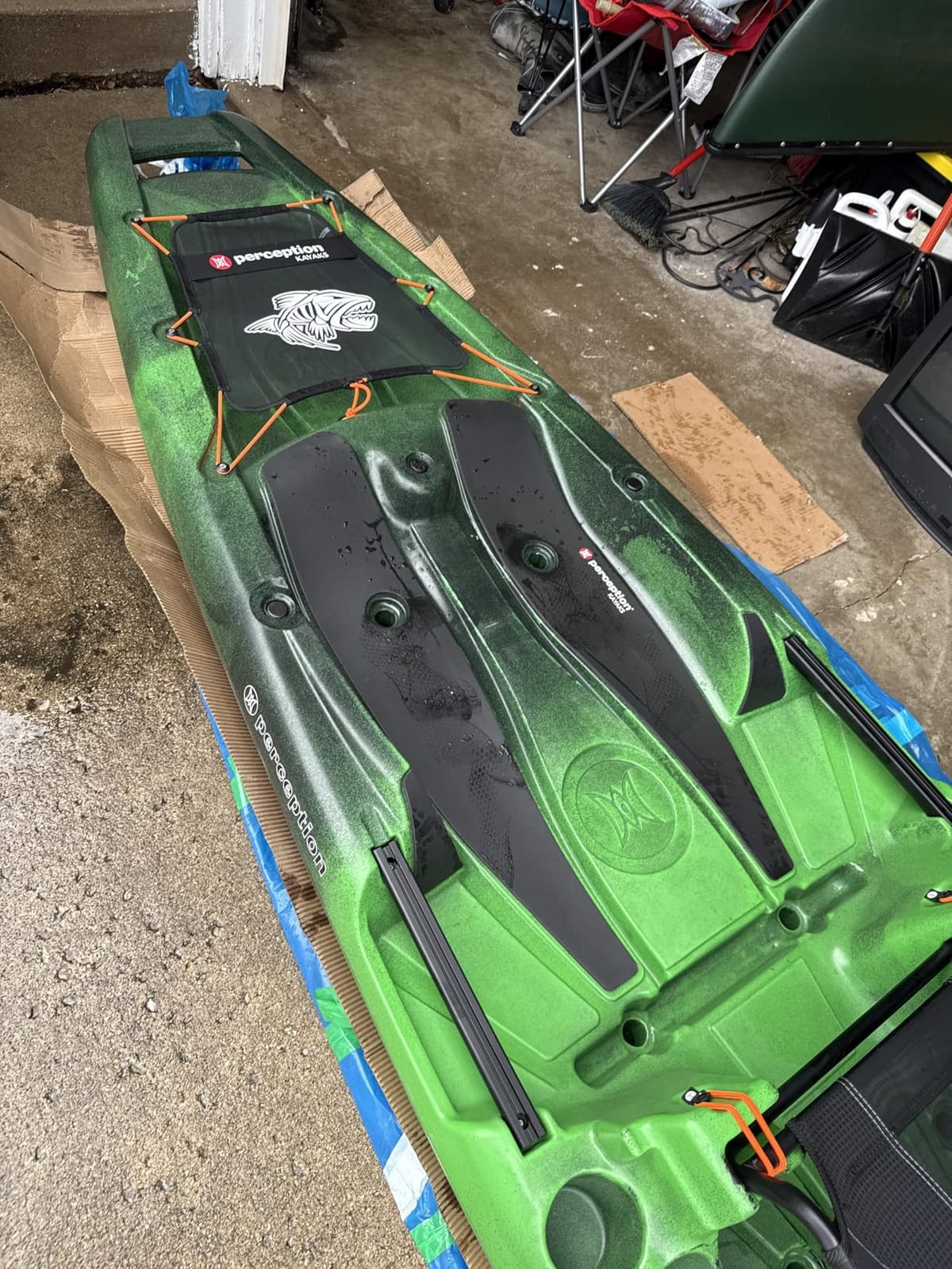 Perception Kayaks Outlaw 11.5 | Sit on Top Fishing Kayak | Fold Away Lawn Chair Seat | 4 Rod Holders | Integrated Tackle Trays customer photo 1