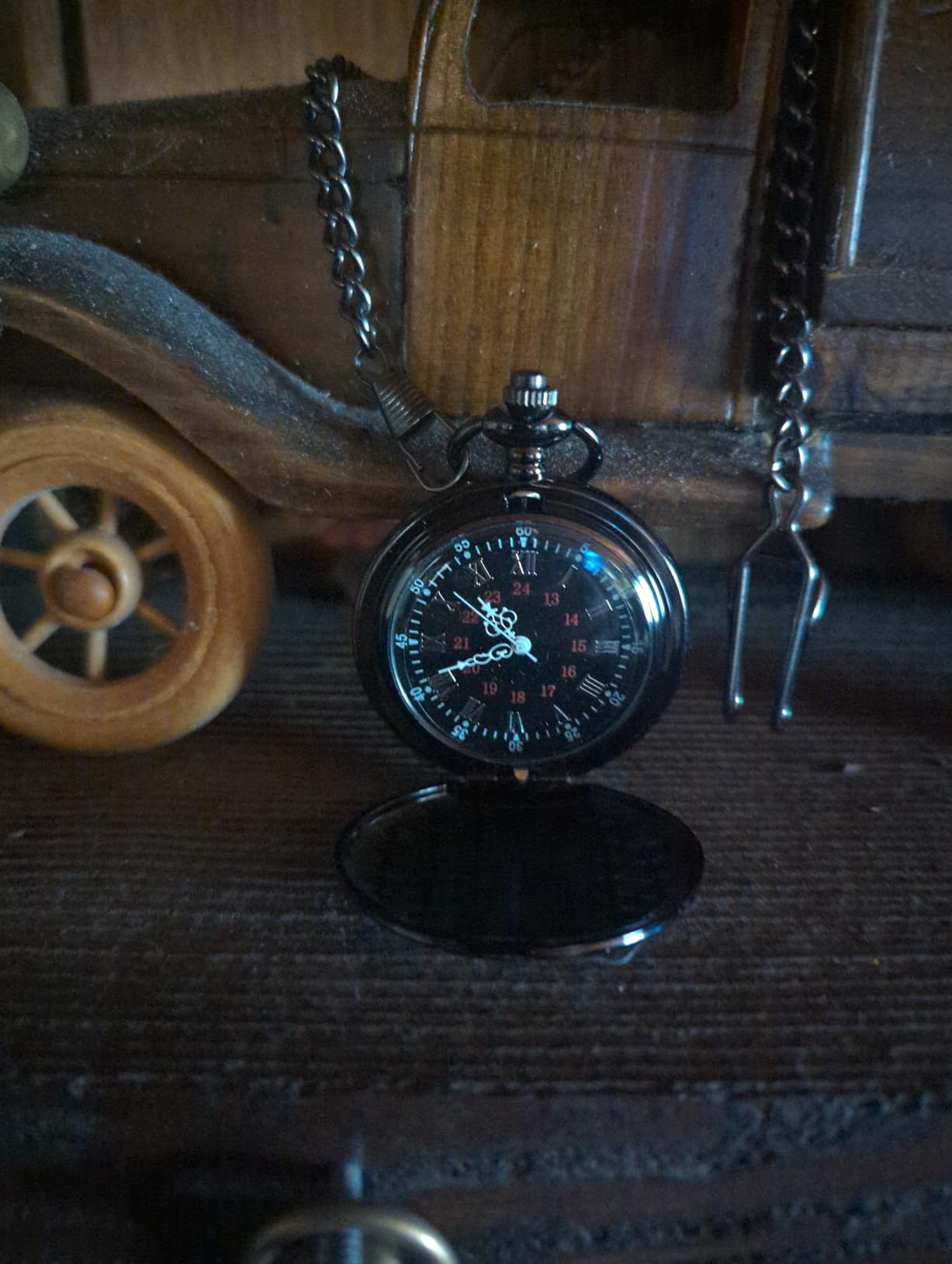 Red Dot Laser Engraving Anniversary Pocket Watch for Husband - Engraved Silver Stainless Steel - Meaningful Keepsake - Boxed and Ready to Give customer photo 1
