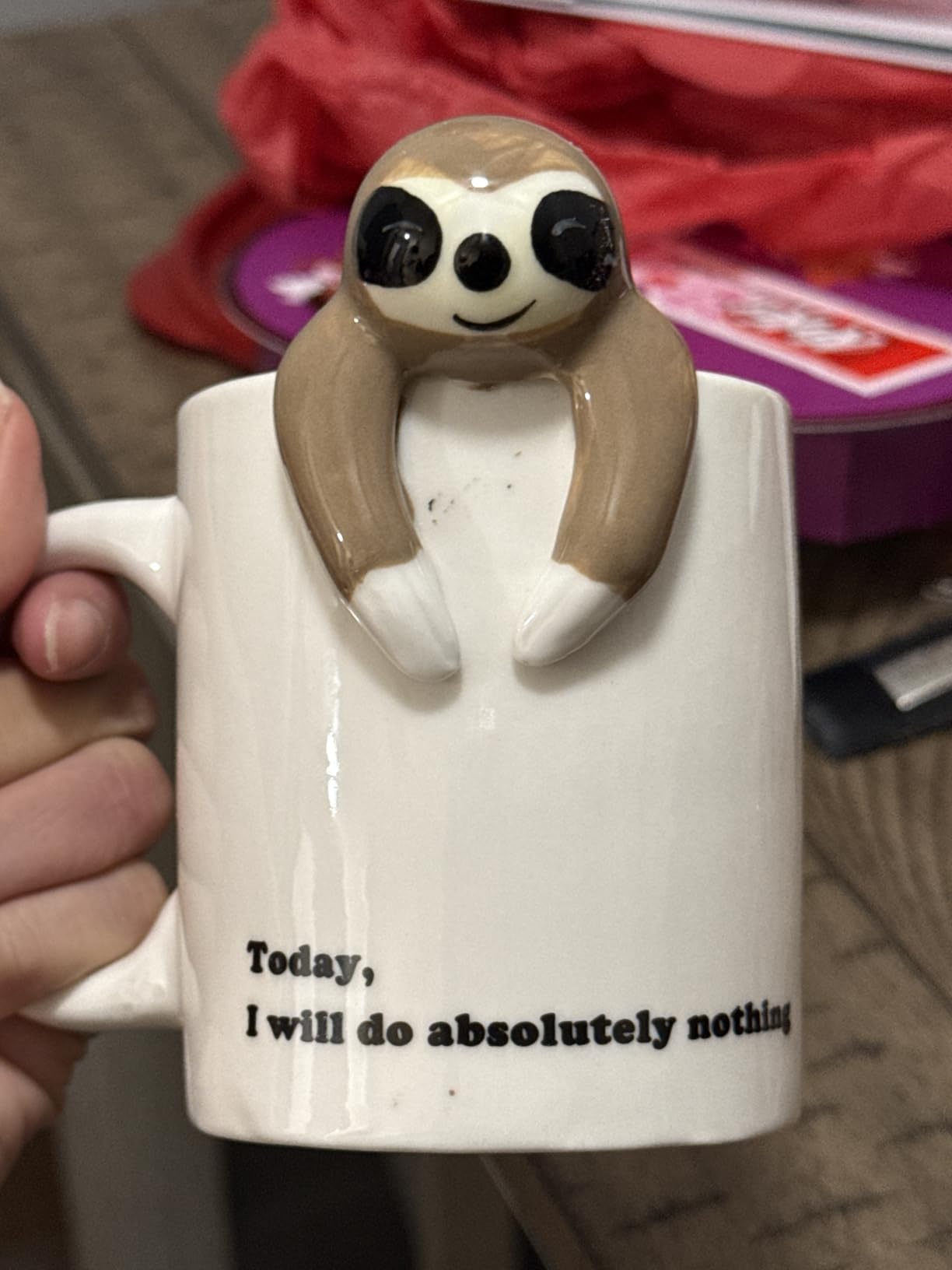 Decodyne Funny Sloth Coffee Mug - Cute Sloth Gifts For Coworkers Women & Men - White Elephant Gifts for Adults, Funny Office Present customer photo 1