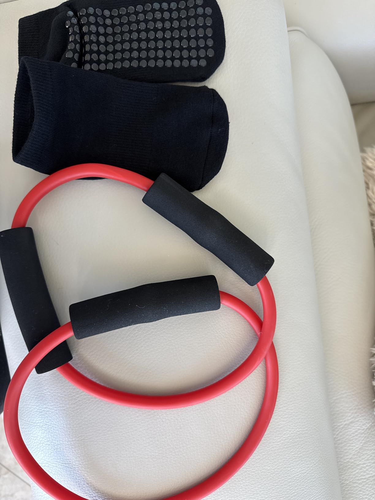 Life By Lexie Barre Red Double Tube Exercise Equipment for Pure Workout & Pair of Women's Socks customer photo 2