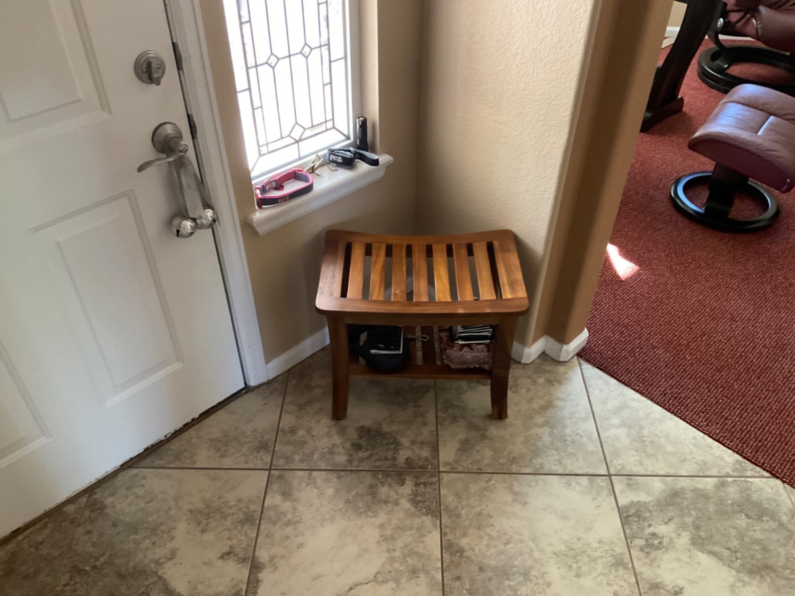 Teakcraft Teak Shower Bench & Stool for Inside Shower, 21