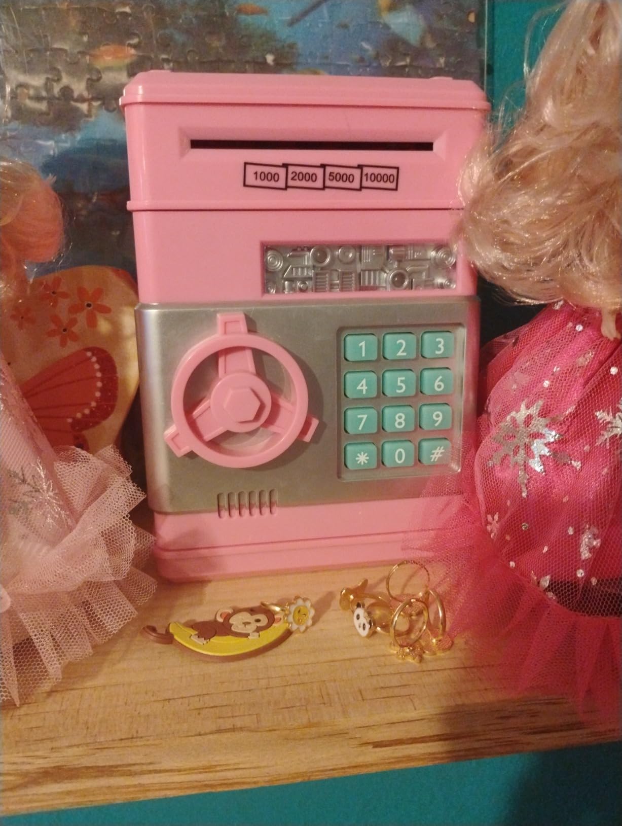 Refasy Piggy Bank Cash Coin Can ATM Bank Electronic Coin Money Bank for Kids Age 3-12, Money Savings Box Mini ATM Coin Bank Toys Gifts customer photo 1