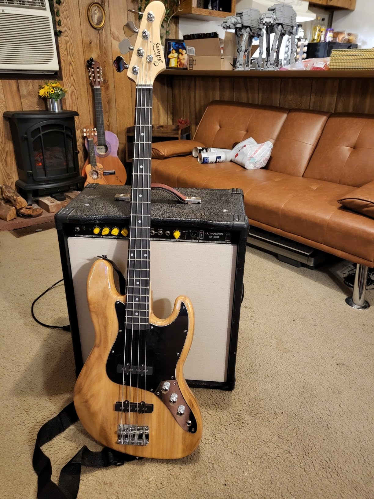 GLARRY 4 String GJazz Electric Bass Guitar Full Size Right Handed with Guitar Bag, Amp Cord and Beginner Kits (Sunset) customer photo 2