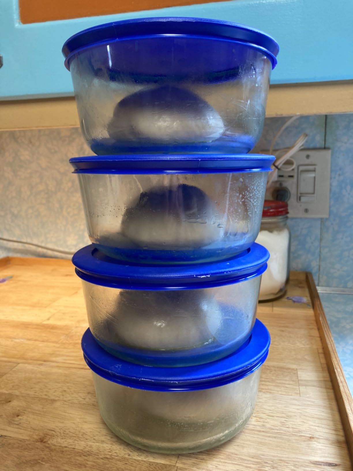 Pyrex 7201 (4-Cup) Glass Bowls & Cadet Blue Lids (4-Pack) - Made in USA | Tempered Construction | BPA-Free Plastic | Freezer Safe | Top-Rack Dishwasher Safe | Meal Prep & Kitchen Organization customer photo 2