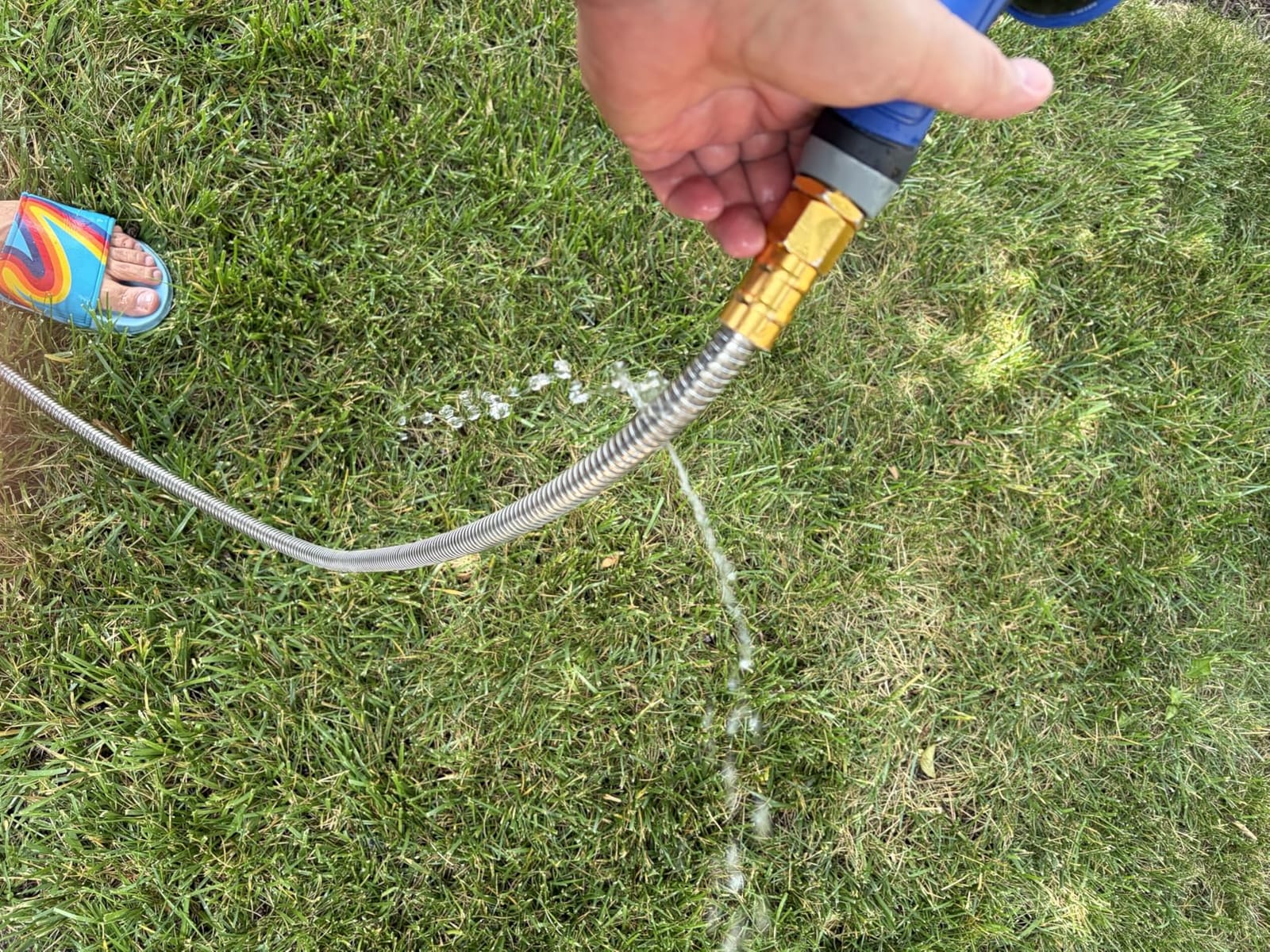 Rosy Earth 100 FT Garden Hose Expandable, 304 Stainless Steel Water Hose | Metal Garden Hose with Nozzle, Heavy Duty Flexible Kink Free Hose customer photo 2