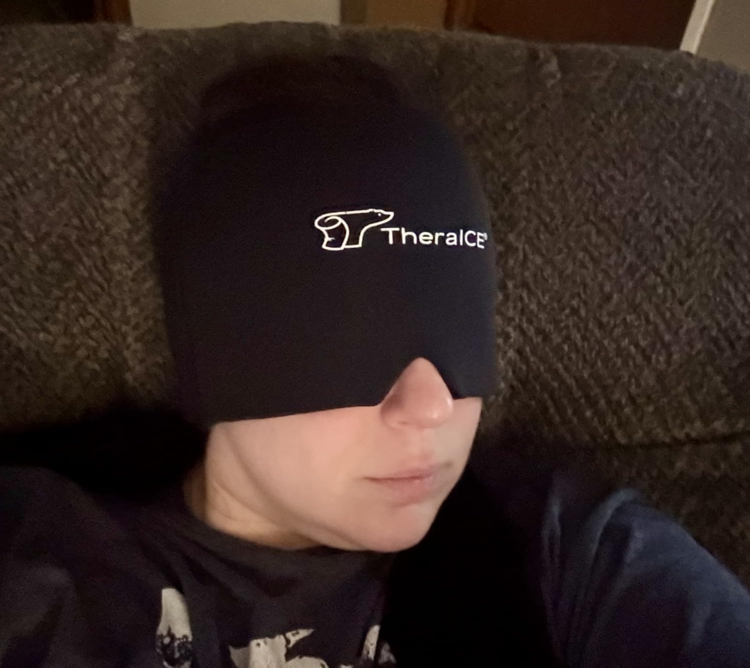 TheraICE Migraine Relief Cap, Headache Hat Ice Pack Mask, Cooling Head Wrap | Soothing Cold Compress Gel for Sinus Tension, Stress, Hangover and Puffy Eyes, a Great Birthday Gift for Mom or Her customer photo 2