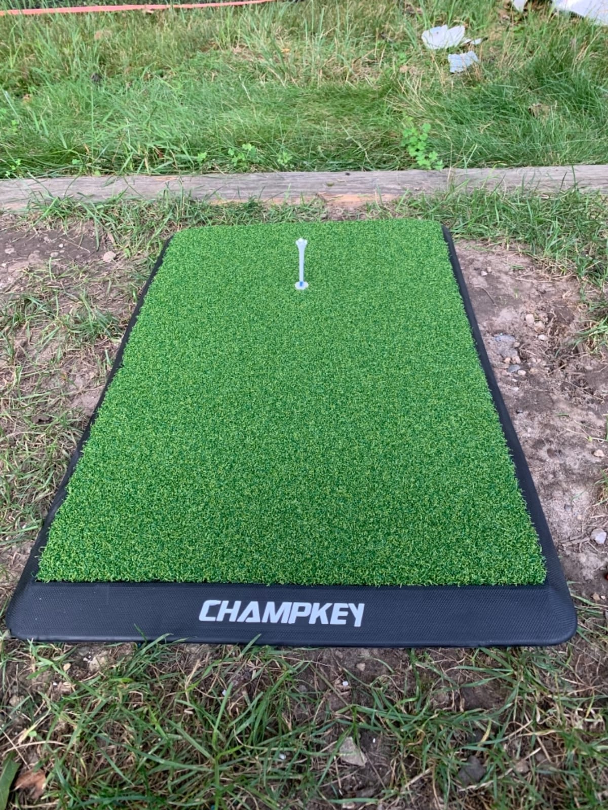 CHAMPKEY Premium Synthetic Turf Golf Hitting Mat | Heavy Duty Rubber Base Golf Practice Mat | Comes with 1 Rubber Tee and 9 Plastic Tees customer photo 1
