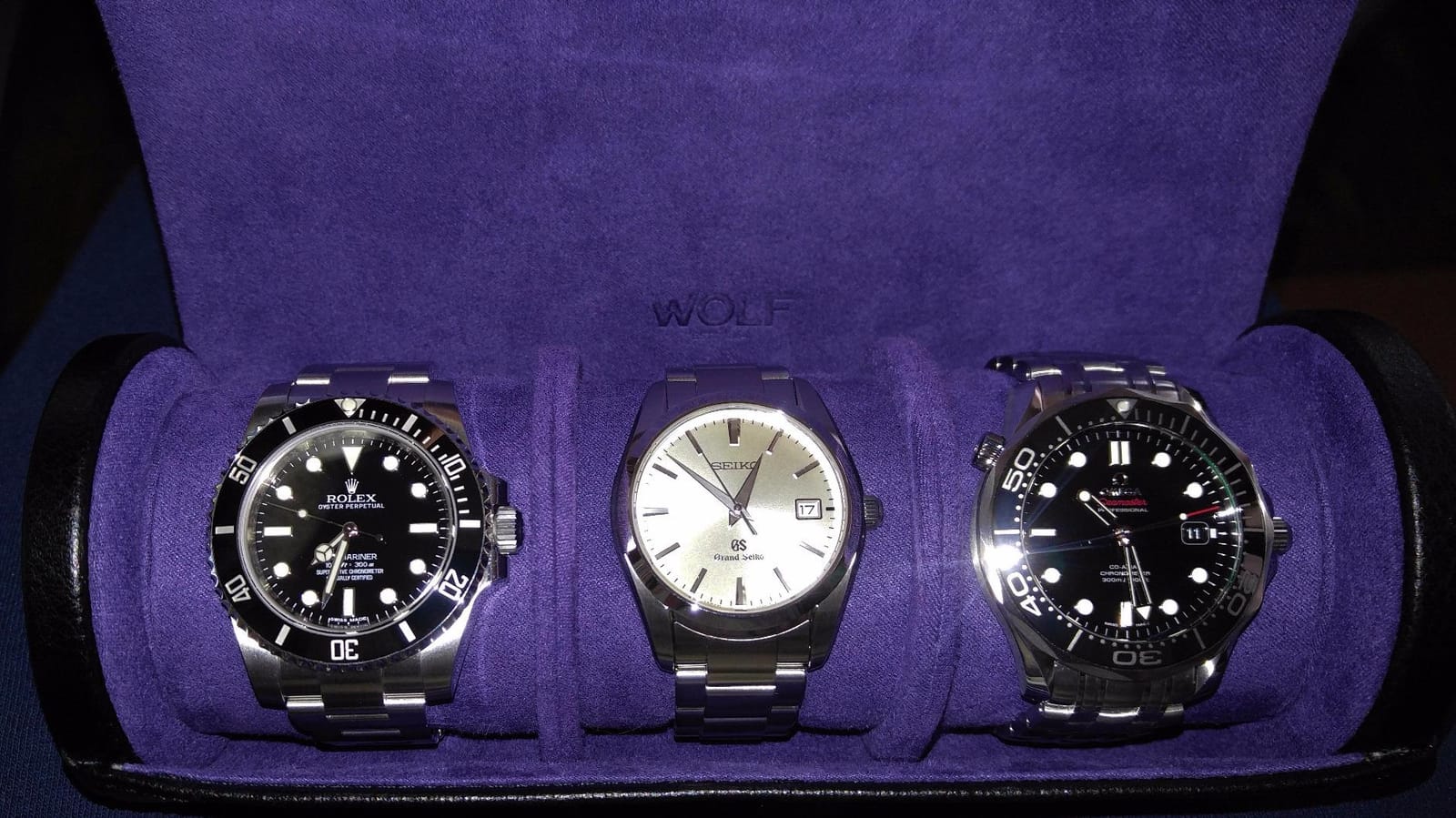WOLF Heritage Watch Roll, Blake Black/Grey - Holds Up to Three Watches - Vegan Leather, Ultra-Suede Lining, Snap Closure - Includes Two Watch Guards customer photo 1