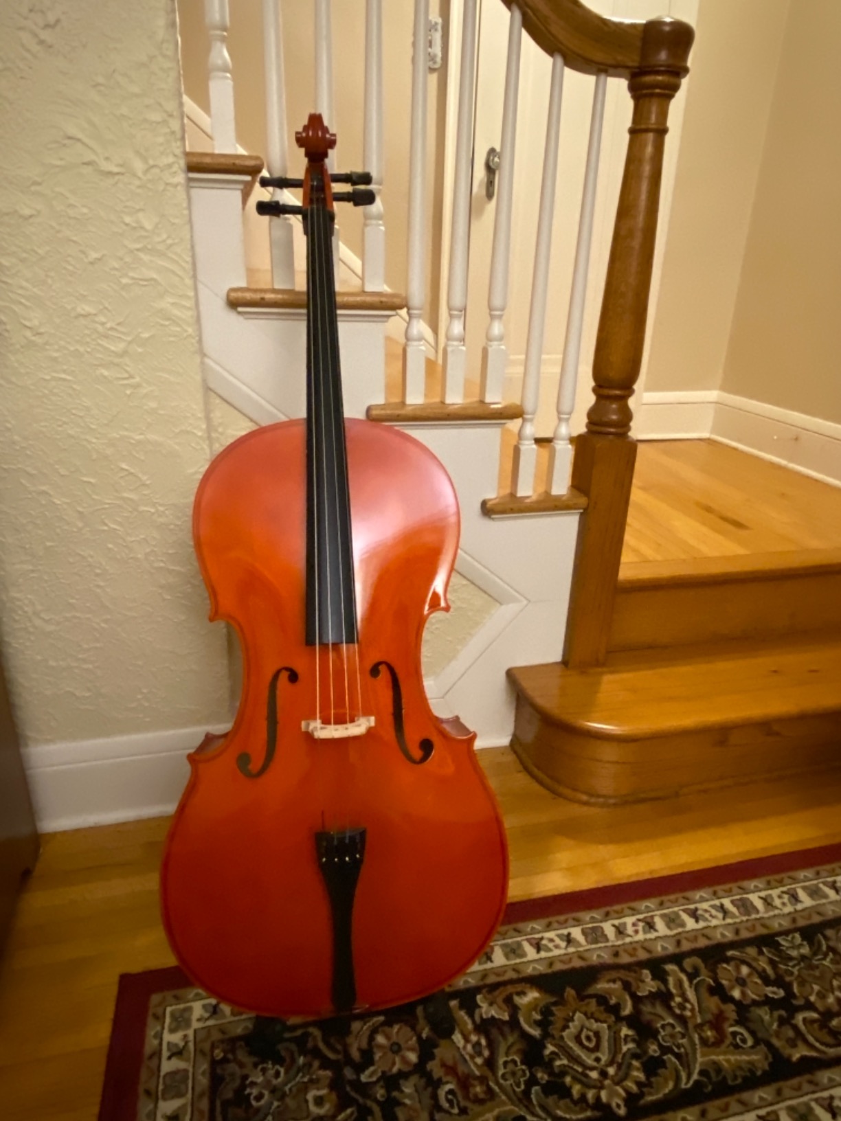 4/4 Full Size Cello with Hard & Soft Case, Stand, Bow, Rosin, Bridge and Extra Set of Strings, CCO-100 customer photo 2