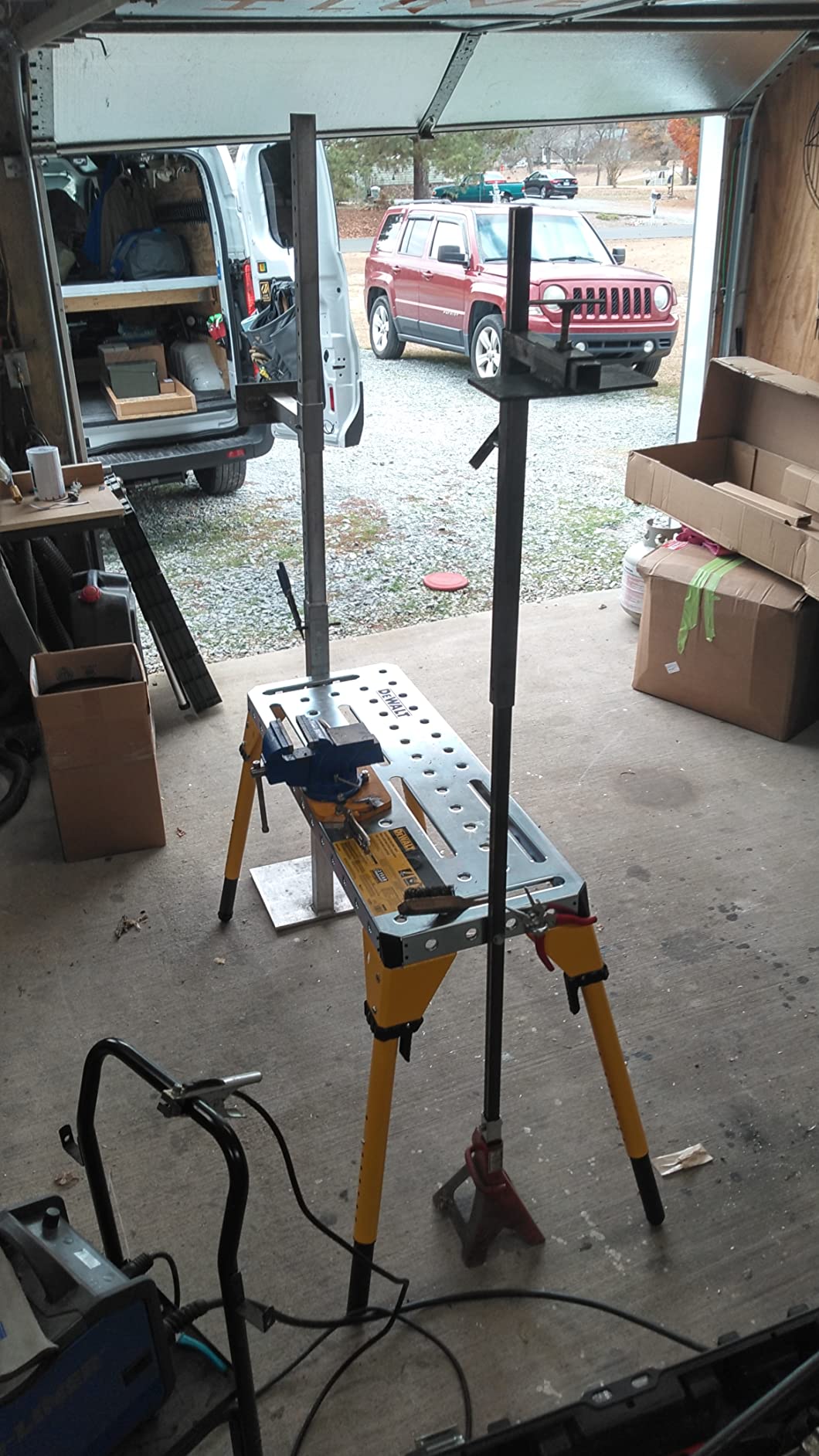 Dewalt Adjustable Height Portable Steel Welding Table and Work Bench, 18 x 46-inch Tabletop, Folding Legs, Carrying Handle, and Cord Minder customer photo 1
