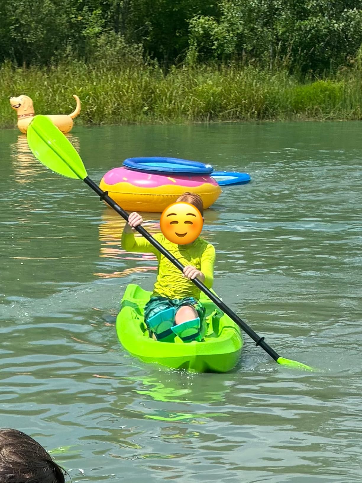 Abahub Kayak Paddle, 90.5 Inches Kayaking Oars for Boating, Canoeing with Free Paddle Leash, Aluminum Alloy Shaft Black/Blue/Green/Orange/Yellow Plastic Blades customer photo 2