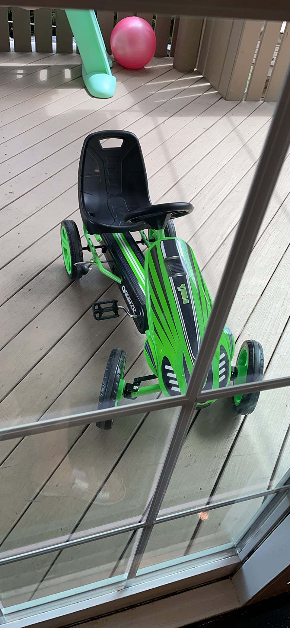 hauck Speedster Pedal Go-Kart for Kids Ages 4-8, Green | Outdoor Ride-On Bicycle Cart with EVA Plastic Tires for Boys and Girls with Adjustable Bucket Seat and Handbrake customer photo 2