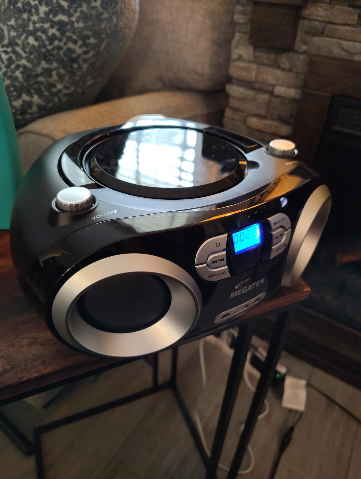 MEGATEK Portable CD Player Boombox with Bluetooth & FM Radio - Black | USB Playback, Clear Stereo Sound, AUX Input, Headphone Jack, CD-R/RW & MP3-CD Support, LCD Display, AC/Battery Powered customer photo 1