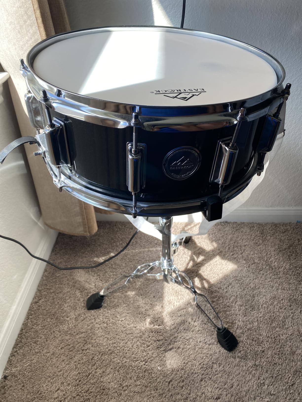 EASTROCK Snare Drum Set 14X5.5 Inches for Student Beginners with Gig Bag, Drumsticks, Stand, Drum Keys, Coated Material Drum Head, Black customer photo 2