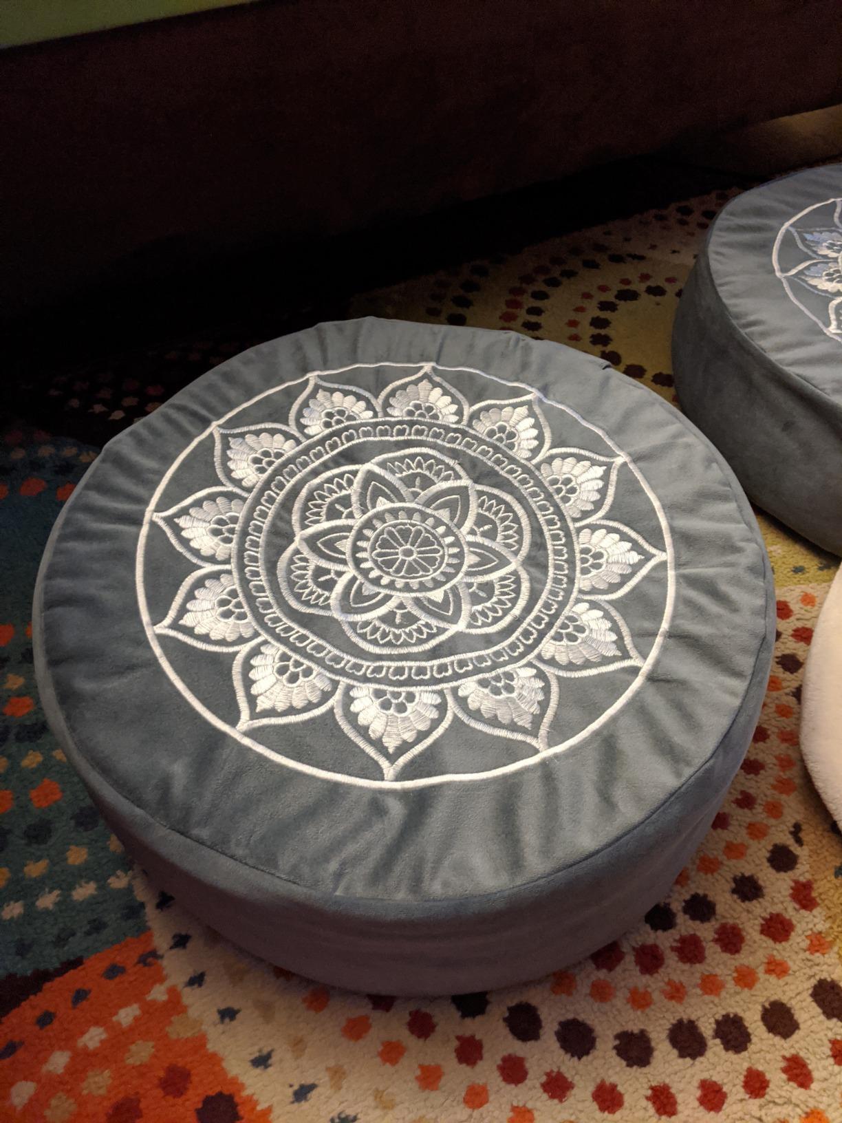 Florensi Meditation Cushion Velvet Floor Pillow with Buckwheat Fill | Buckwheat-filled meditation cushion with soft velvet cover for supportive seating during meditation and yoga customer photo 1