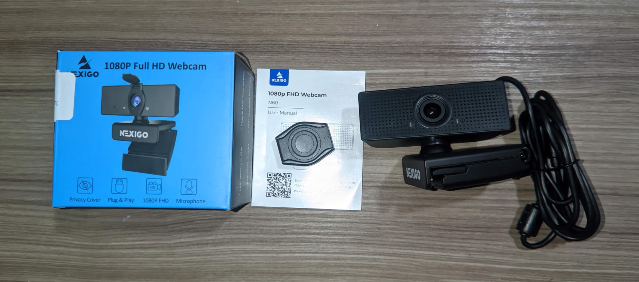 NexiGo N60 1080P Webcam with Microphone, Software Control & Privacy Cover, USB HD Computer Web Camera, Plug and Play, for Zoom/Skype/Teams, Conferencing and Video Calling customer photo 1