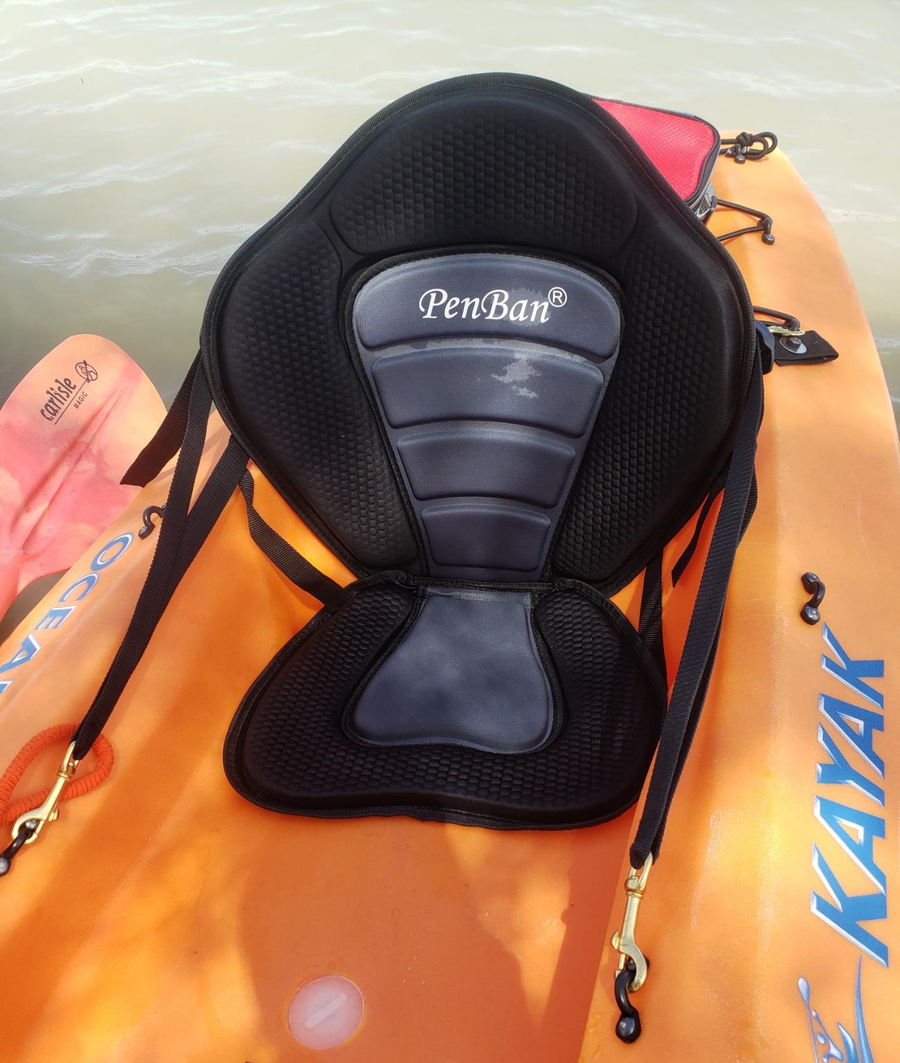 Universal Deluxe Kayak Seat Cushion with Storage Bag for Kayak, Padded Boat, SUP, Canoe, Fishing Boat, Seats with 4 Adjustable Straps customer photo 2