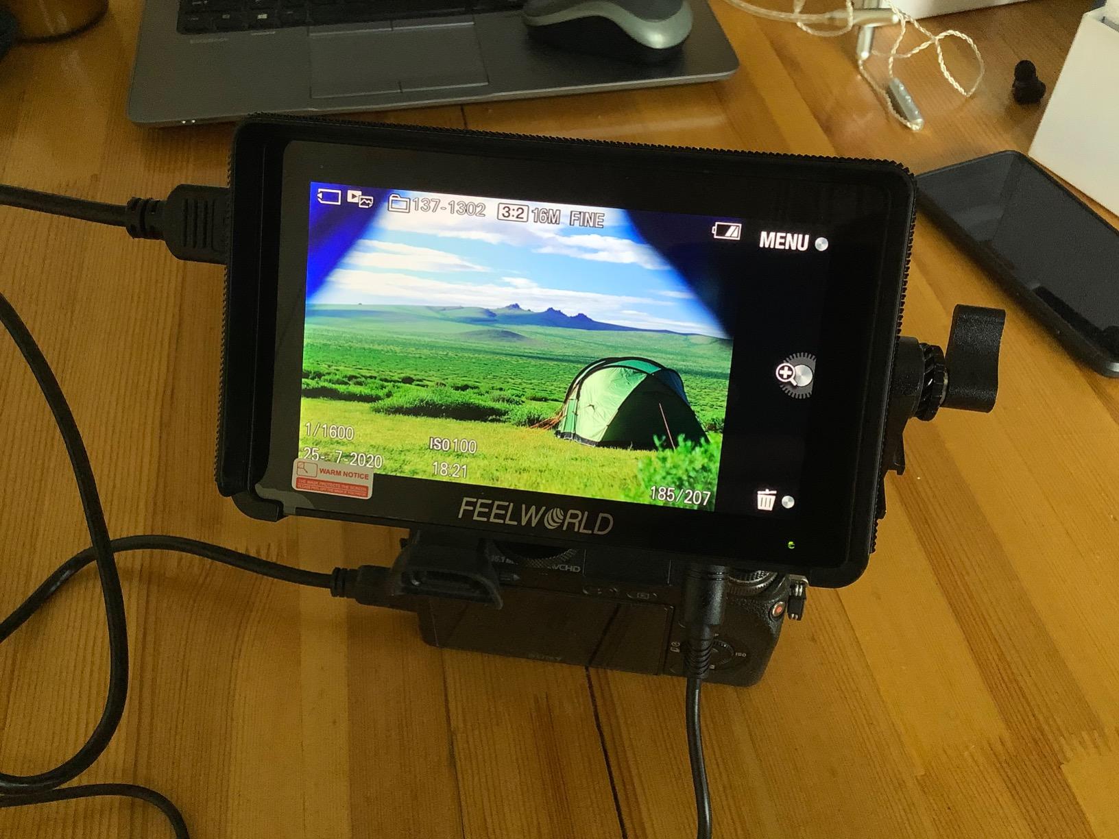FEELWORLD F5 Pro V4 6 Inch Touch Screen DSLR Camera Field Monitor with 3D LUT F970 External Kit Install for Power Wireless Transmission IPS FHD1920x1080 4K HDMI Input Output 5V Type-c Input Tilt Arm customer photo 1