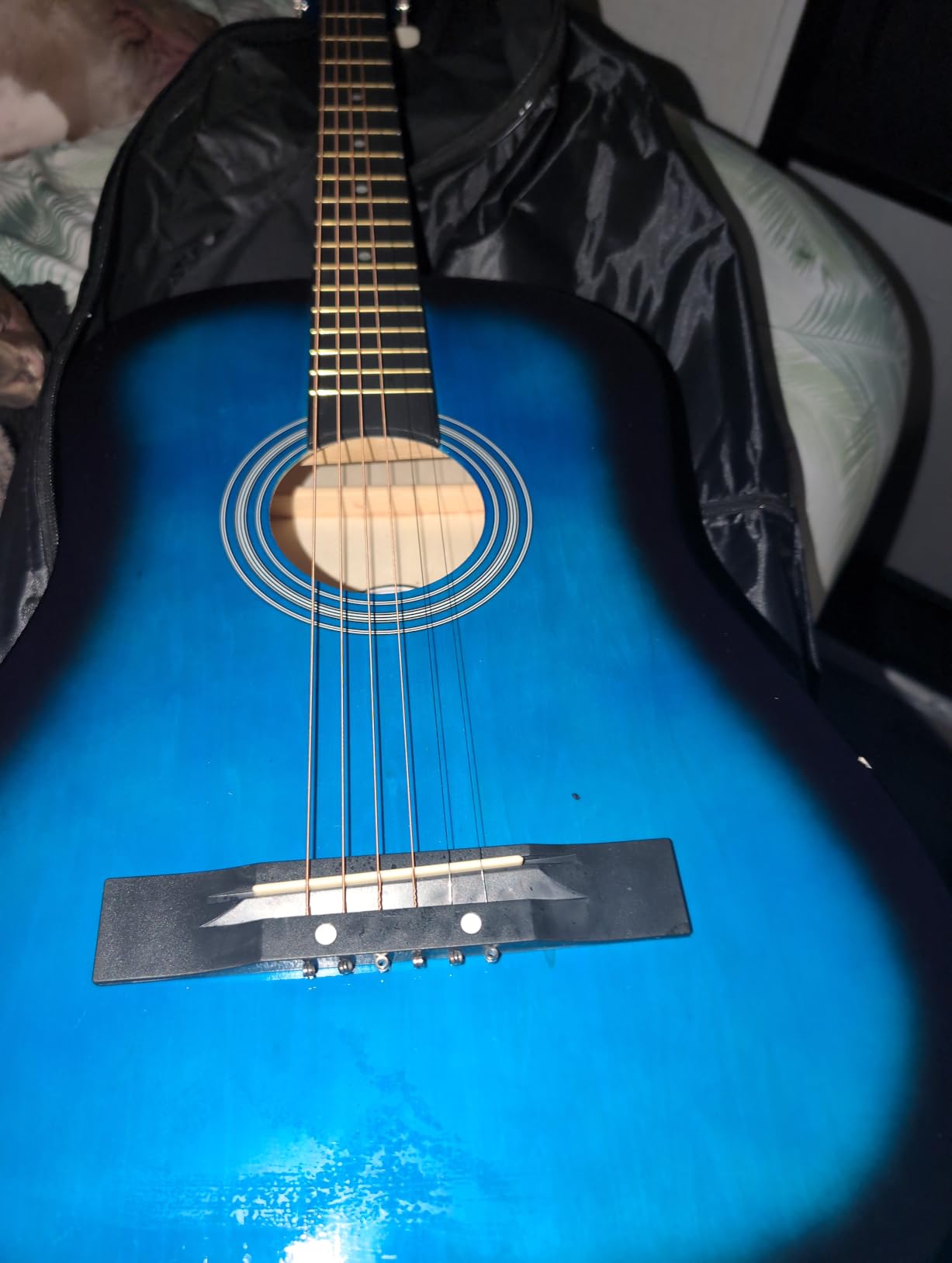 Ashthorpe 38-inch Beginner Acoustic Guitar (Black), Starter Kit with Gig Bag, Extra Strings, Strap, Picks, and Lessons customer photo 1