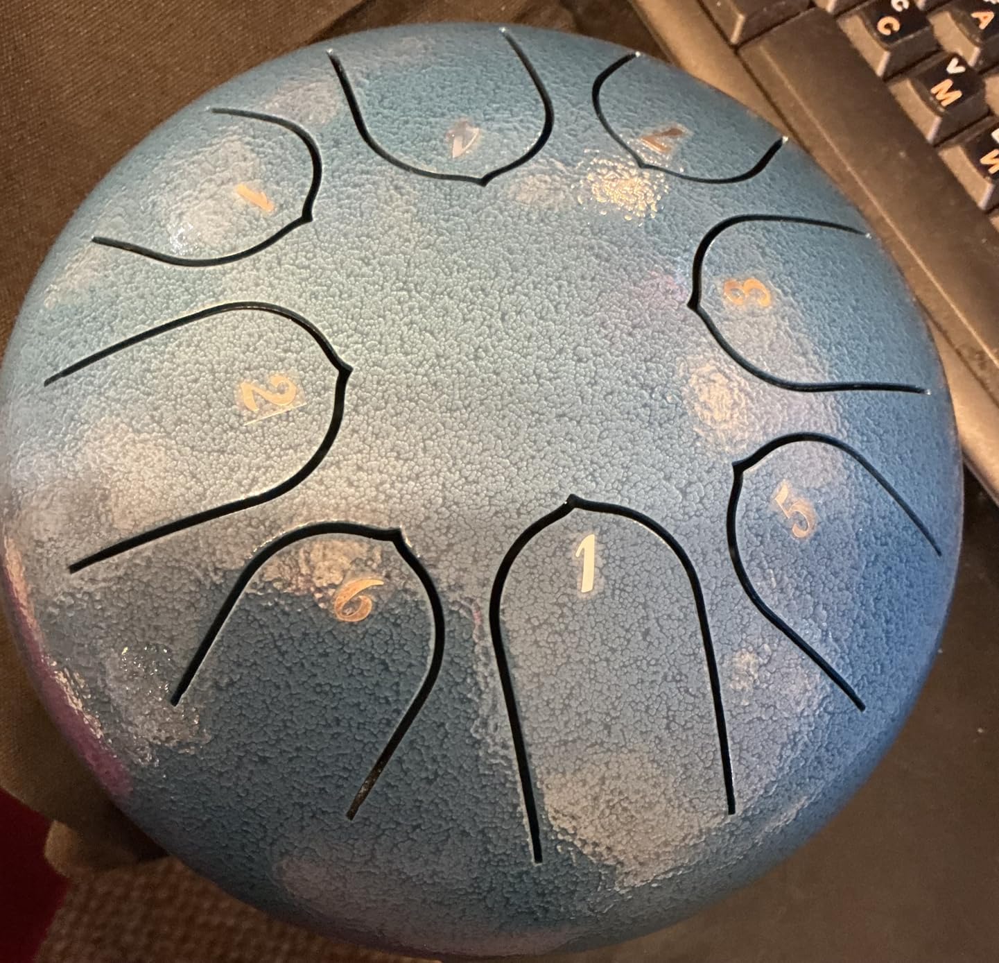 Steel Tongue Drum 6 Inch 8 Notes Musical Instrument, Rain Drum Style Gift | Adults & Beginners Percussion for Music Education, Calming, Relaxation, Meditation (Malachite) customer photo 2