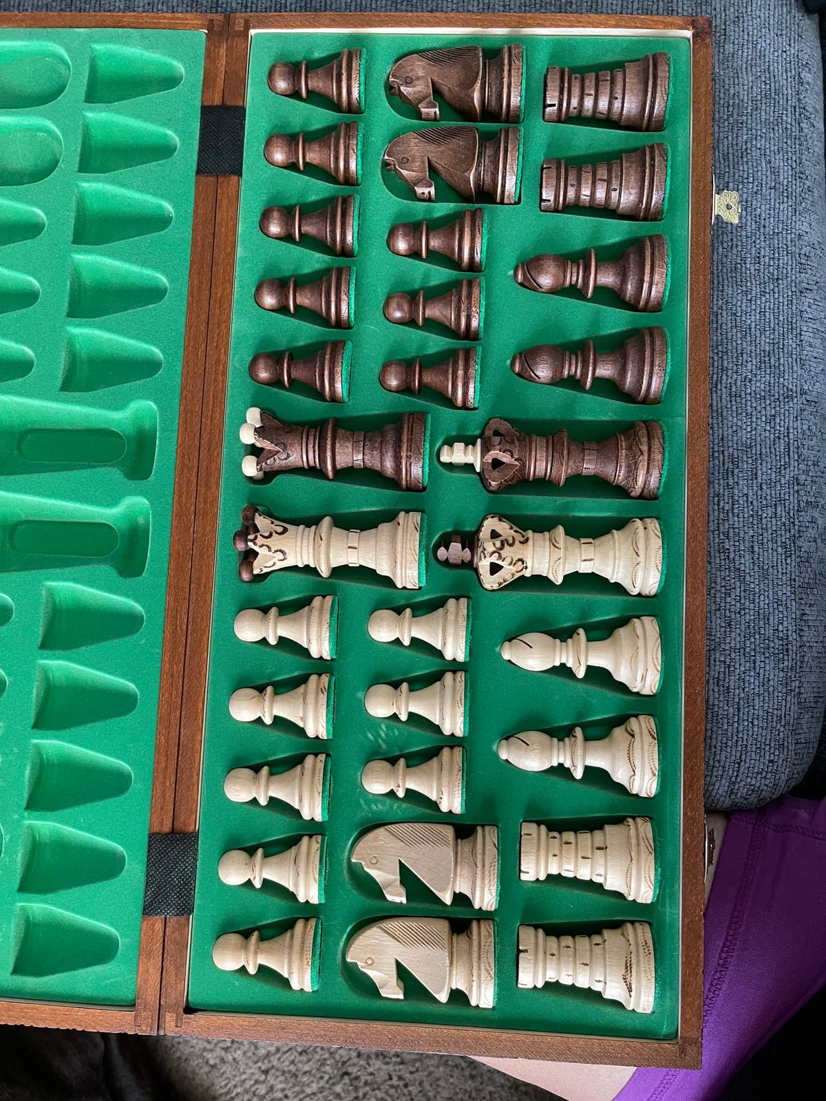 Handmade European Wooden Chess Set with 21 Inch Board and Hand Carved Chess Pieces customer photo 2
