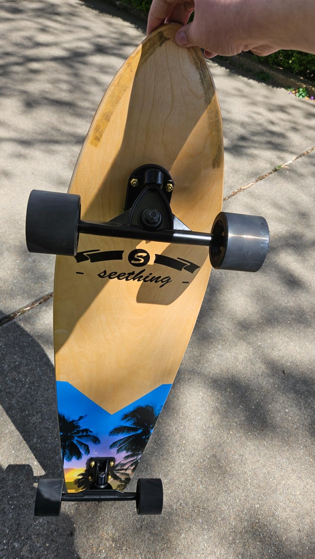 seething 42 Inch Longboard Skateboard Complete Cruiser Pintail, The Original Artisan Maple Skateboard Cruiser Pintail for Cruising, Carving, Free-Style and Downhill customer photo 2