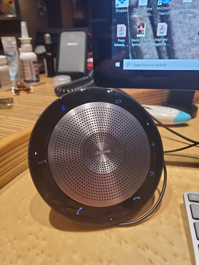 Jabra Speak 750 UC Wireless Bluetooth Speakerphone with Link 370 USB Adapter - Portable Conference Speaker for Holding Meetings Anywhere with Premium Audio - Certified for Zoom & Google Meet customer photo 1