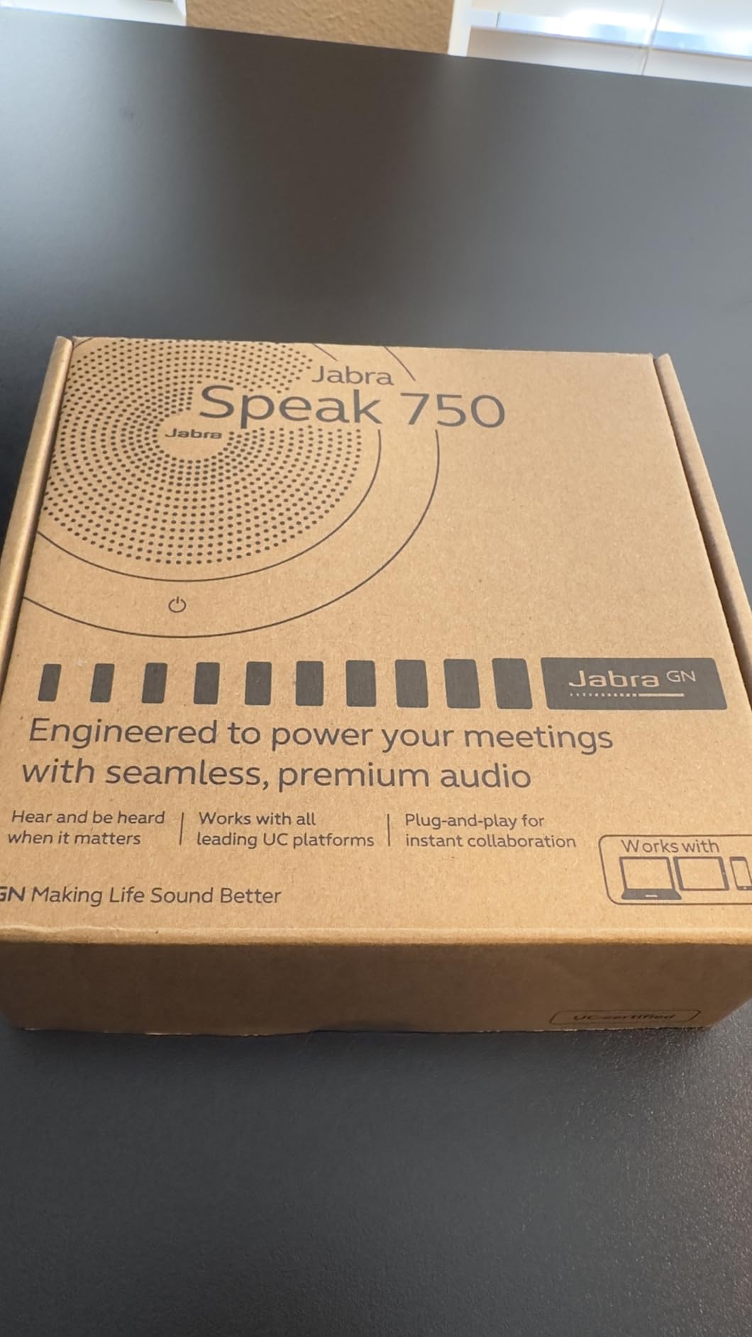 Jabra Speak 750 UC Wireless Bluetooth Speakerphone with Link 370 USB Adapter - Portable Conference Speaker for Holding Meetings Anywhere with Premium Audio - Certified for Zoom & Google Meet customer photo 2