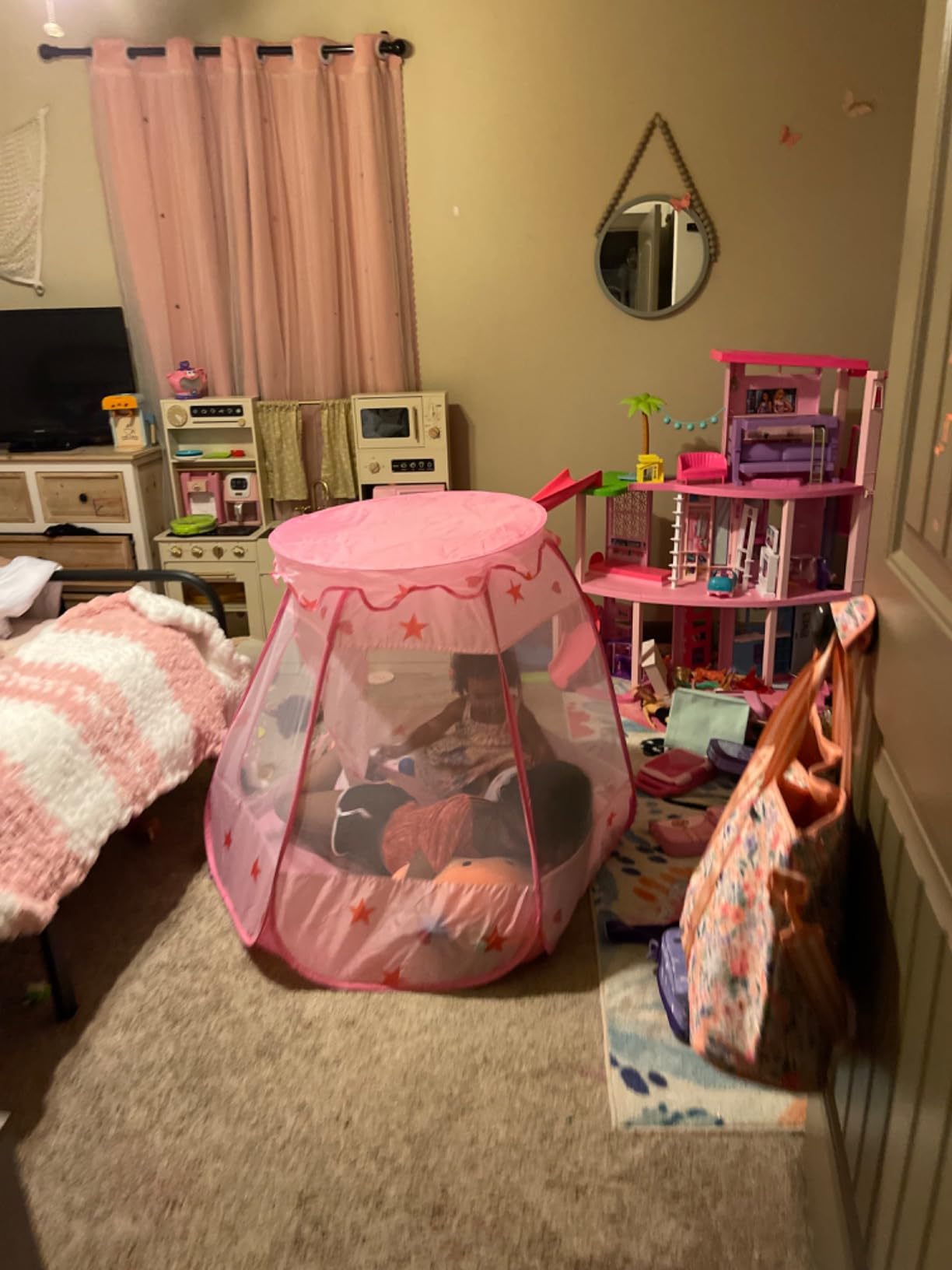 Baby Ball Pit for Toddler with Balls, Kids Pop Up Play Tent for Girls, Princess Toys for Children Indoor & Outdoor Playhouse (Pink Tent w/ 50 Rainbow Balls) customer photo 1