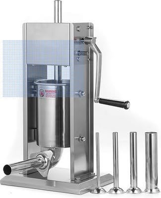 CLIVIA 7LBS/3L Stainless Steel Manual Sausage Stuffer, 2-Speed Vertical Meat Maker with 4 Tubes, Professional Sausage Filler Kit for Home & Commercial Use customer photo 1