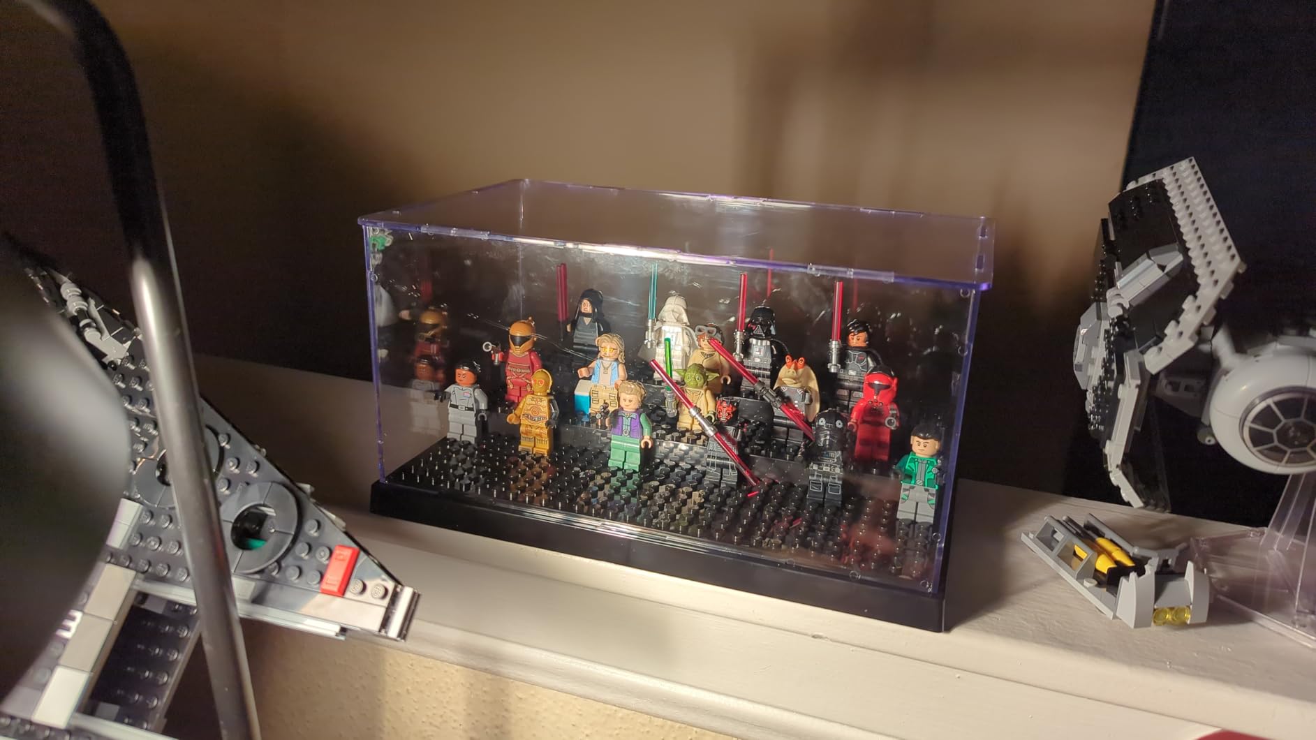 Minifigure Display Case for LEGO, 3-Tier Acrylic Dustproof, Black customer photo 2
