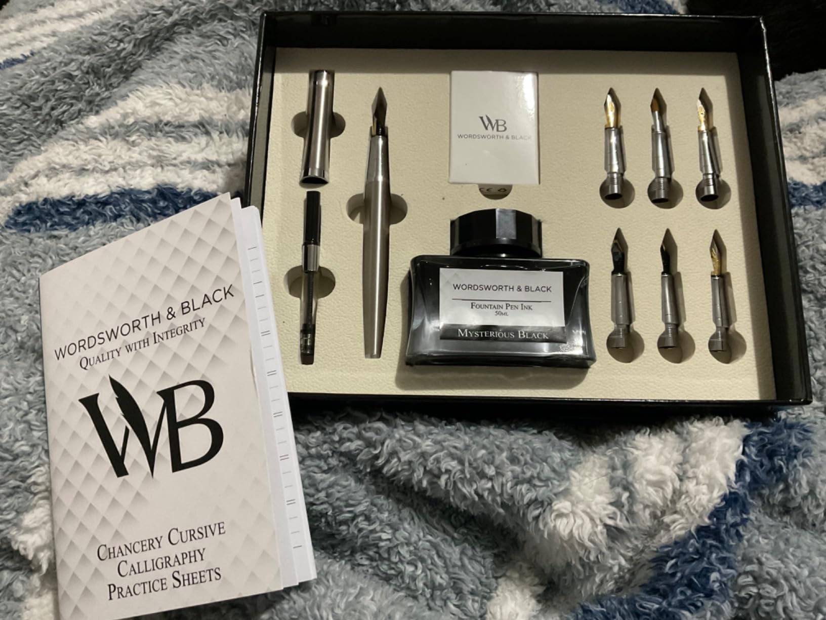 Wordsworth & Black Luxury Calligraphy Pen Set for Writing, 6 Nibs, Black | Fountain Ink Bottle, Cartridges & Refill Converter, Refillable, Black, High End Gift for Men & Women, Journaling & Lettering customer photo 1