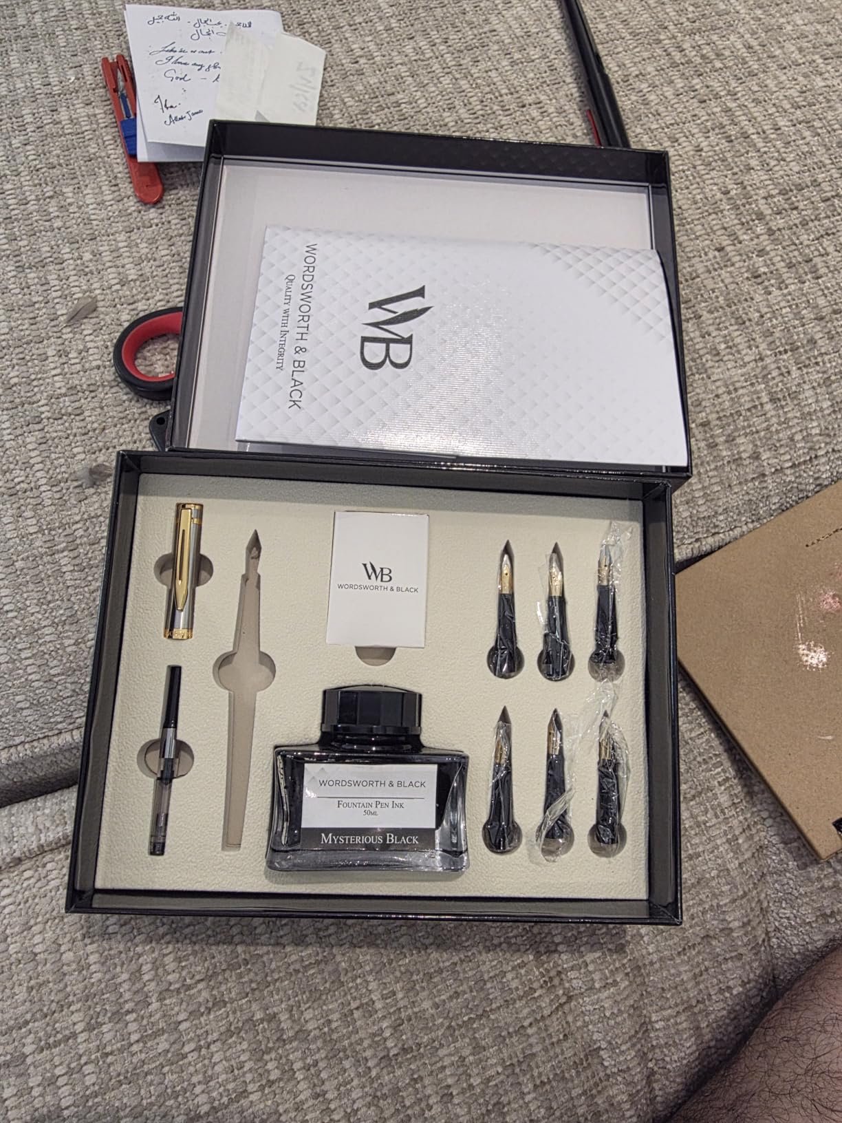 Wordsworth & Black Luxury Calligraphy Pen Set for Writing, 6 Nibs, Black | Fountain Ink Bottle, Cartridges & Refill Converter, Refillable, Black, High End Gift for Men & Women, Journaling & Lettering customer photo 2