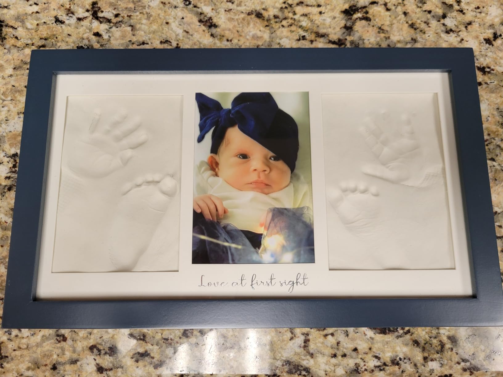 KeaBabies Baby Hand and Footprint Kit, Clay Keepsake Frame (Alpine White) | Quick Dry Handprint and Footprints, Newborn Nursery Picture Frame, Personalized New Mom Gifts for Baby First Christmas Shower customer photo 2