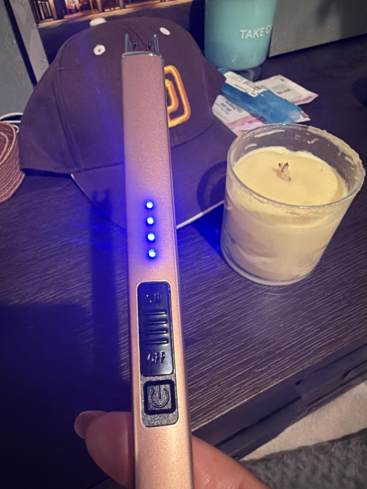 FUKKUDA Electric Arc Candle Lighter with Safety Switch - USB Rechargeable, Windproof & Flameless for Romantic Evenings, Valentine's Day Gift & Stocking Stuffer (Obsidian Black) customer photo 1