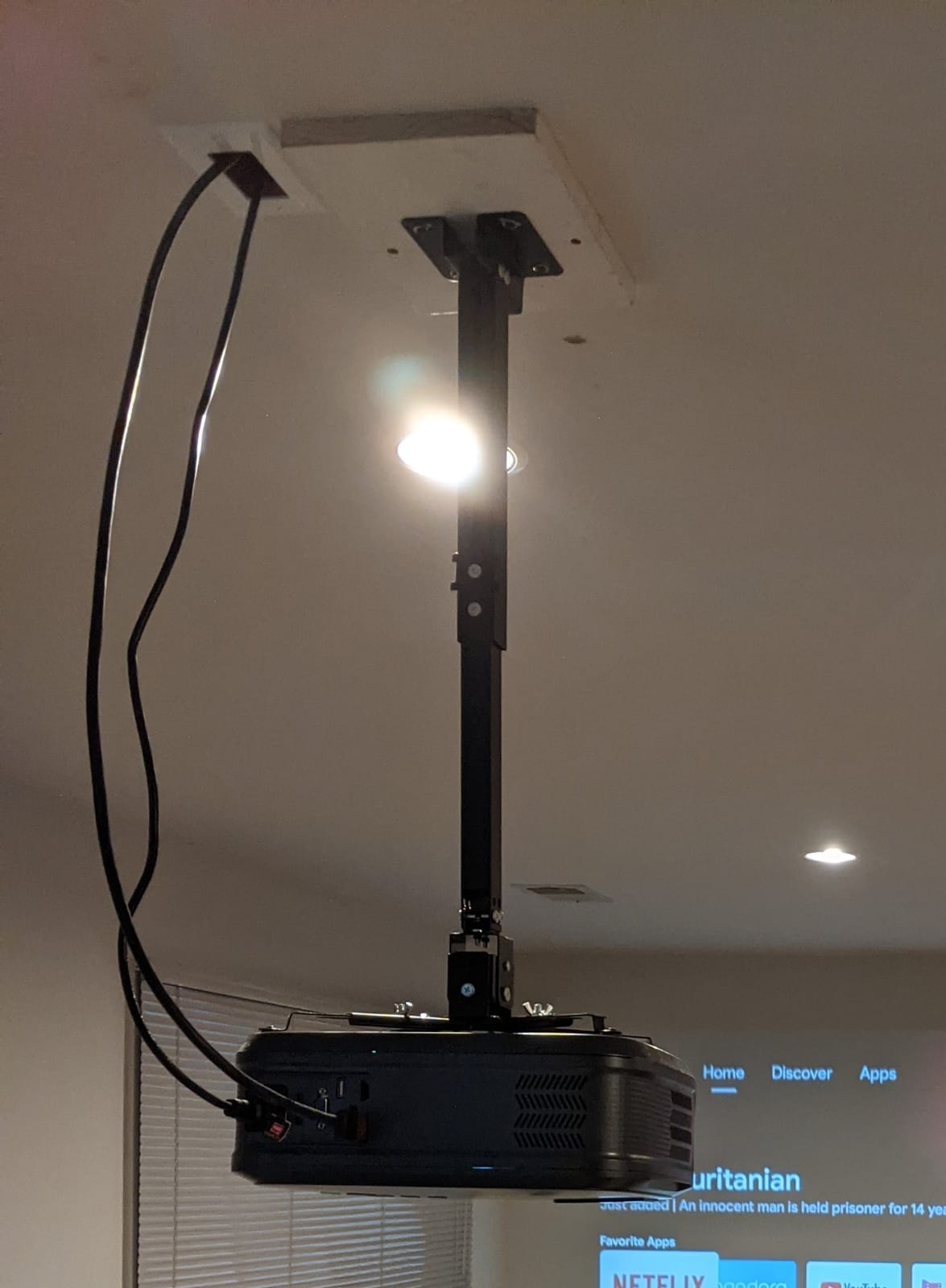 Projector Mount Wall or Ceiling Projection Mount Bracket with Adjustable Height and Extendable Arms Mounts for Home and Office Projector customer photo 1