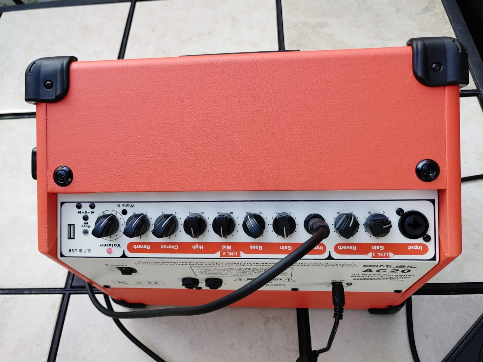 Acoustic Guitar Amplifier, 20 Watt Bluetooth Amp for Guitar Acoustic with Reverb Chorus Effect, 3 Band EQ (Including Microphone and Audio Cable) customer photo 1