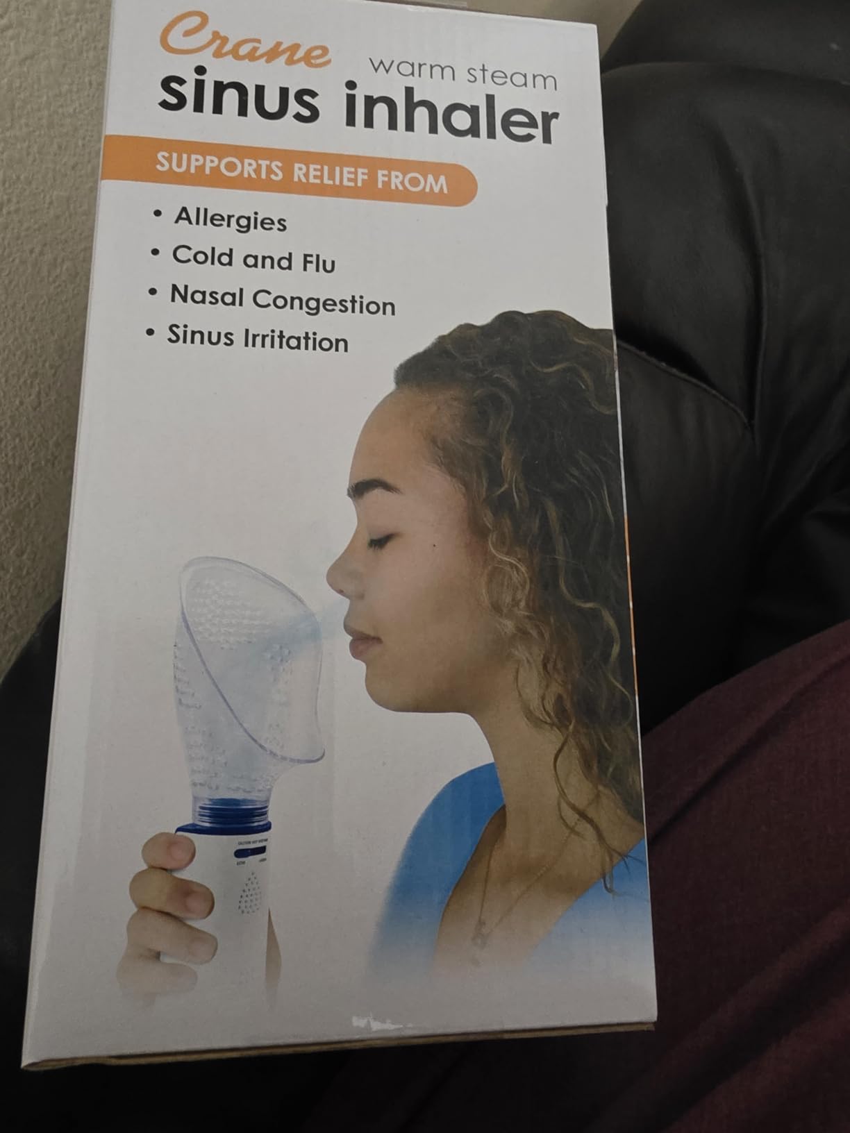 Crane Corded Personal Steam Device for Sinus, Congestion, & Cough Relief, Vapor Pad Compatible, White, 30 ml customer photo 2