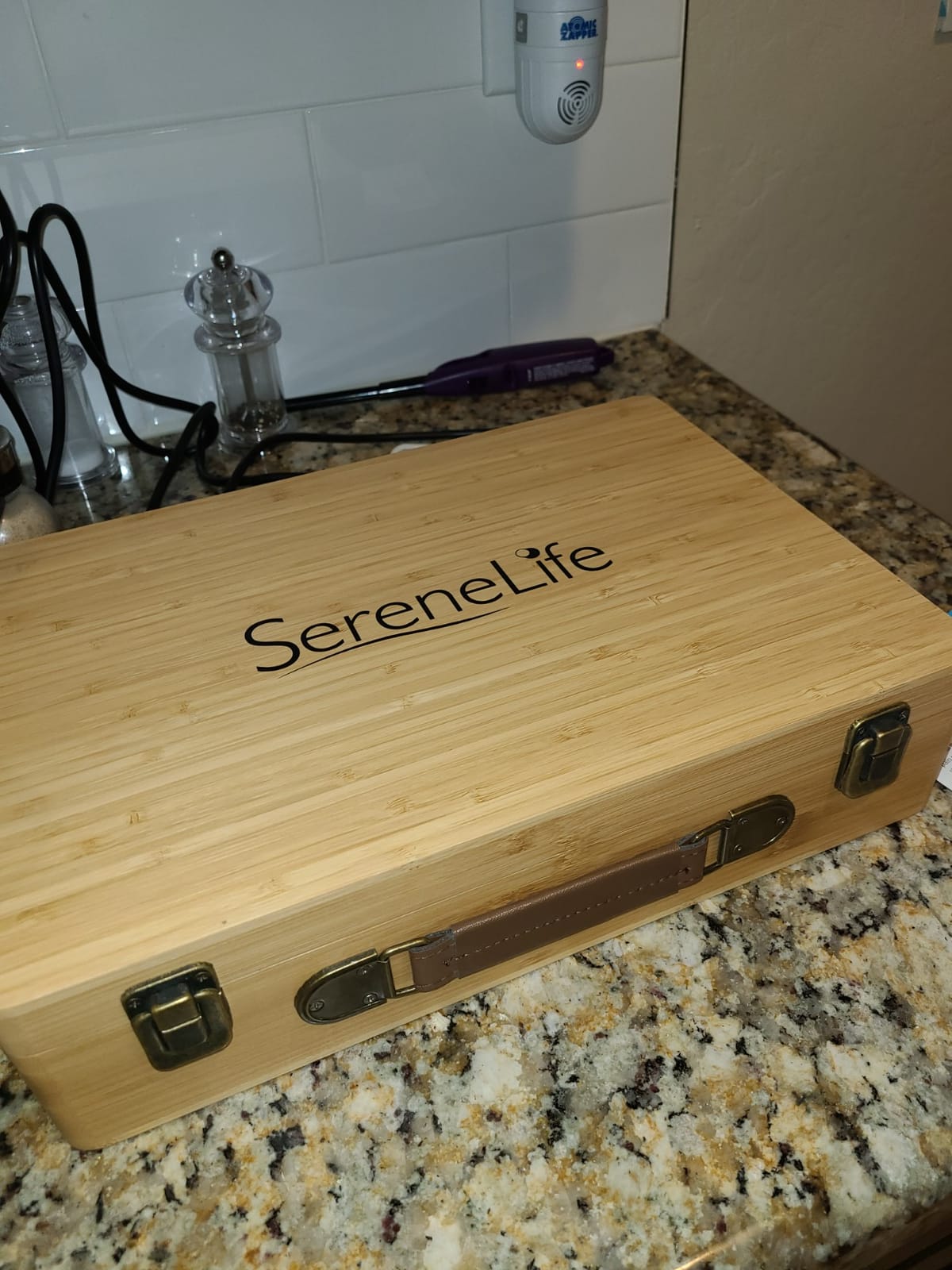 SereneLife Massage Stone Heater Box Set - Electric Spa Portable Heated Rocks Massage Stones and Warmer Set - Heat Rock Massaging Kit 12 Large/Small Black Stone Set w/Bamboo Heating Case PSLMSGST65.5 customer photo 1