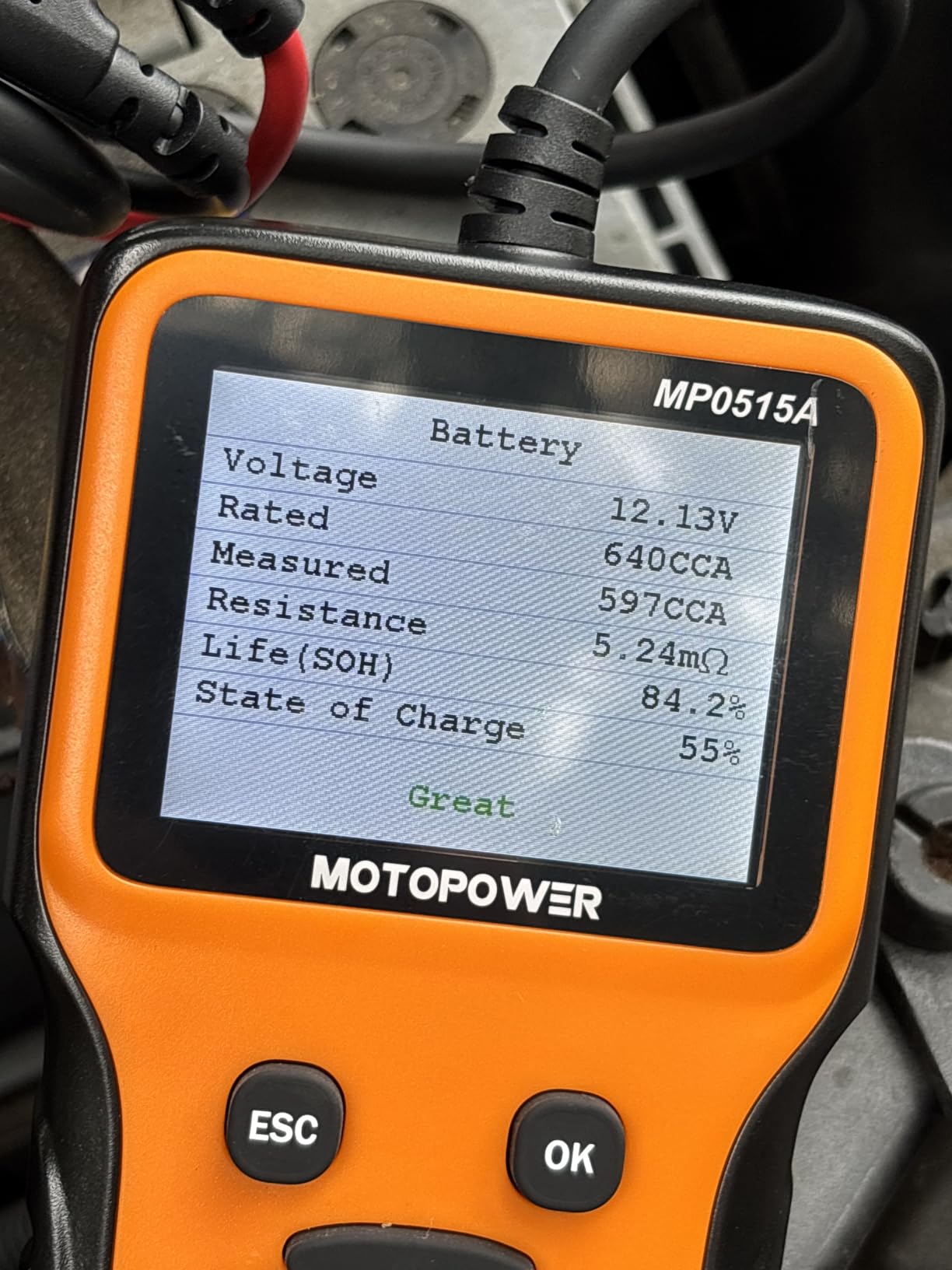 MOTOPOWER MP0515A 12V Car Battery Tester Automotive 100-2000 CCA Battery Load Tester Auto Cranking and Charging System Tester customer photo 1