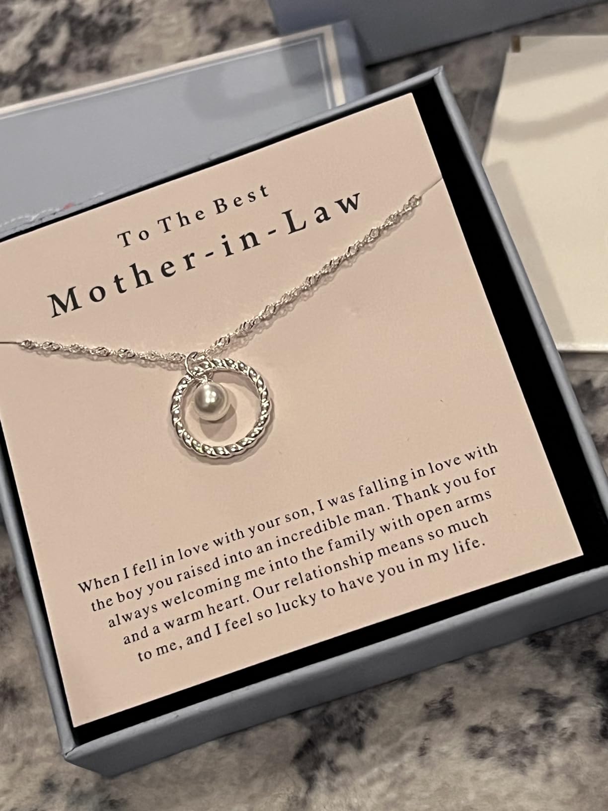 Burning Love Mother in Law Necklace | Mother in law Gifts Sterling Silver Circle Necklace for Bonus Mom Gifts Christmas Holiday Jewelry customer photo 1