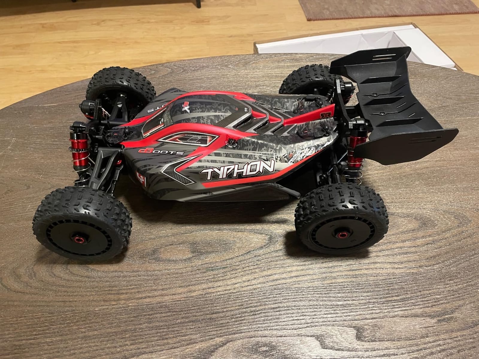 ARRMA RC Car 1/8 Typhon 6S V5 4WD BLX Buggy with Spektrum Firma RTR (Ready-to-Run), Black and Red, ARA8606V5 customer photo 1
